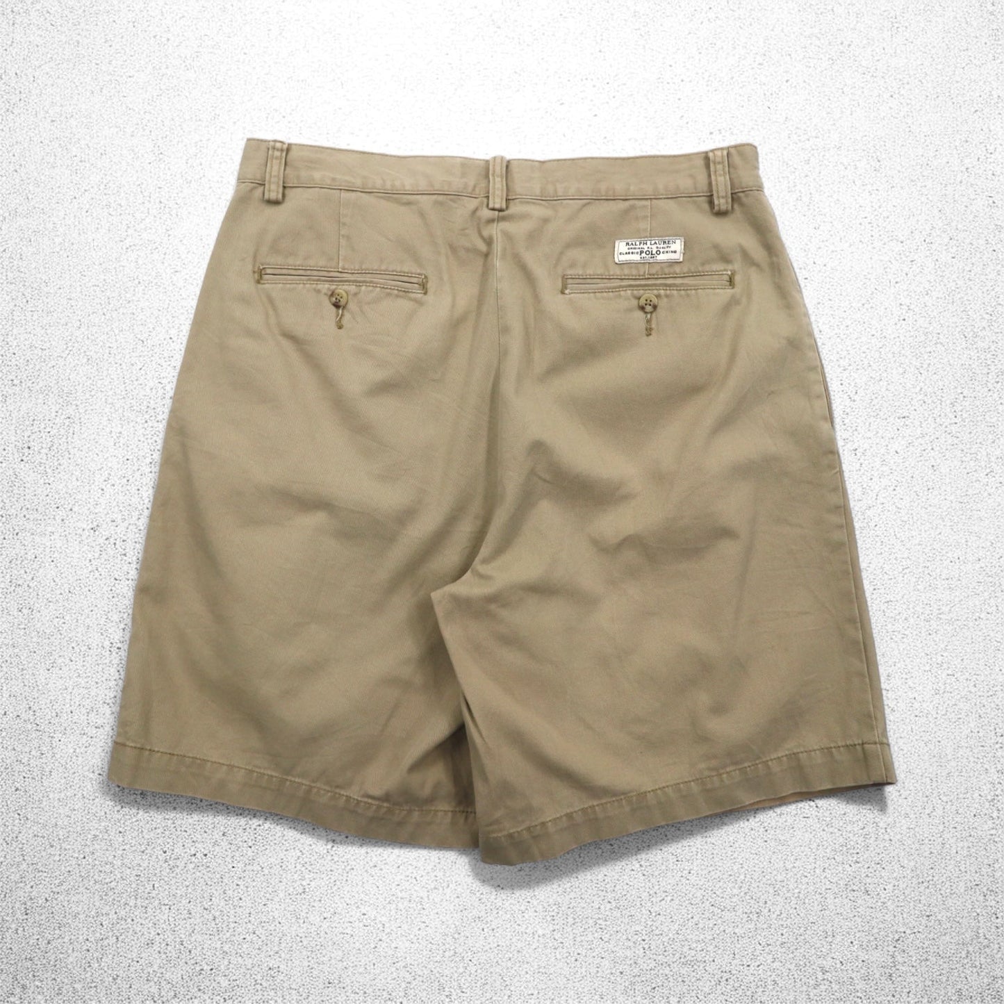 Polo by Ralph Lauren 90年代 ポロチノ TYLER SHORT 2タック ショートパンツ ハーフパンツ M ベージュ コットン