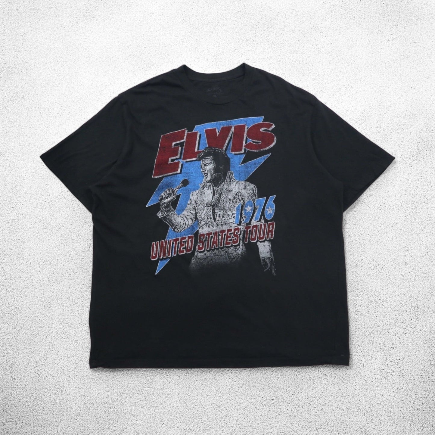 ELVIS PRESLEY エルヴィスプレスリー ミュージック アーティスト Tシャツ 3XL ブラック コットン UNITED STATES TOUR 1976