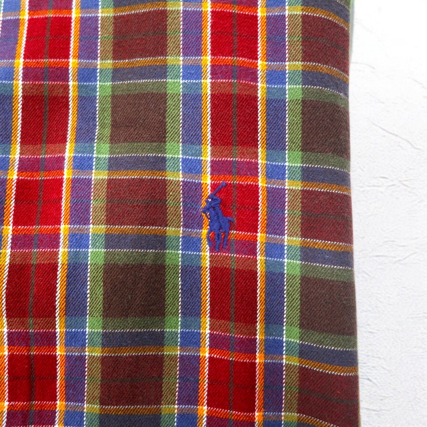 Ralph Lauren 90年代 ボタンダウンシャツ L TALL レッド チェック スモールポニー刺繍 ビッグサイズ