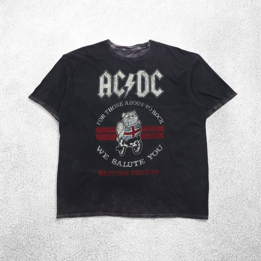 AC/DC ロック バンド Tシャツ XL ブラック コットン BRITISH TOUR '82