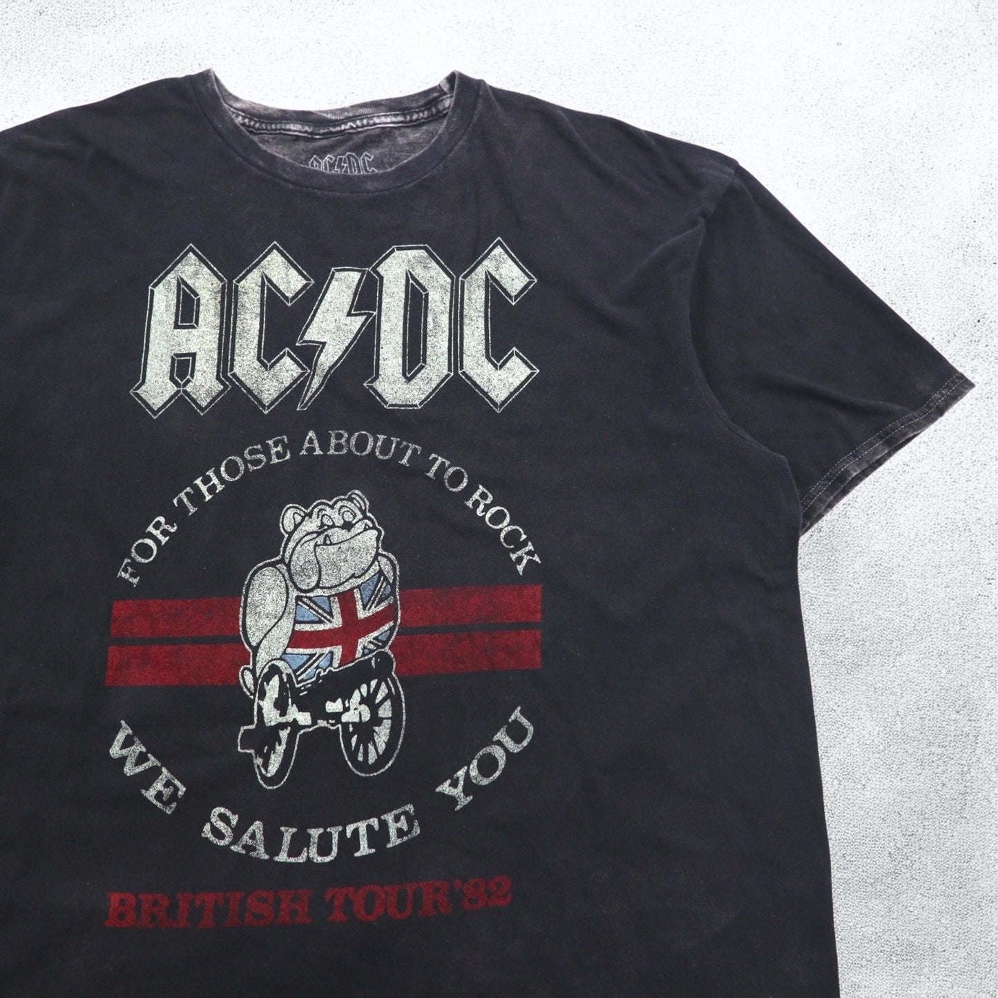 AC/DC ロック バンド Tシャツ XL ブラック コットン BRITISH TOUR '82