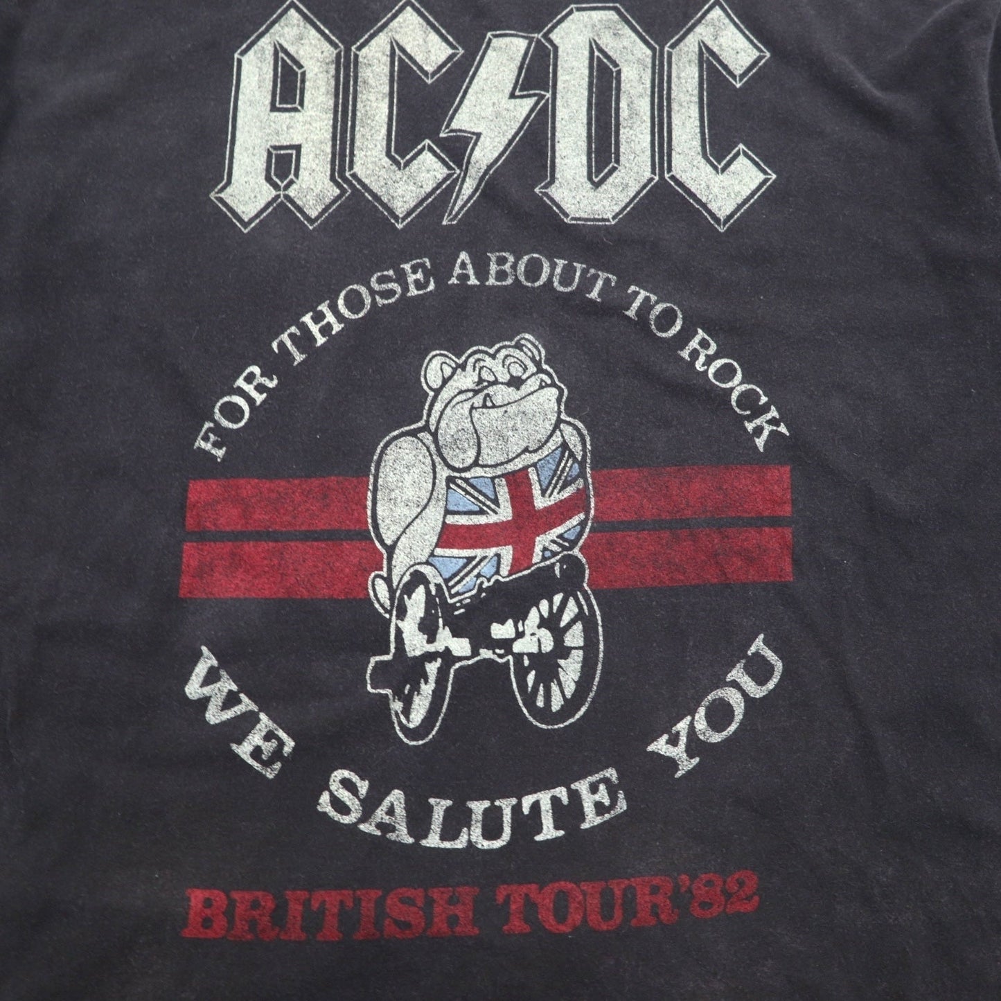 AC/DC ロック バンド Tシャツ XL ブラック コットン BRITISH TOUR '82