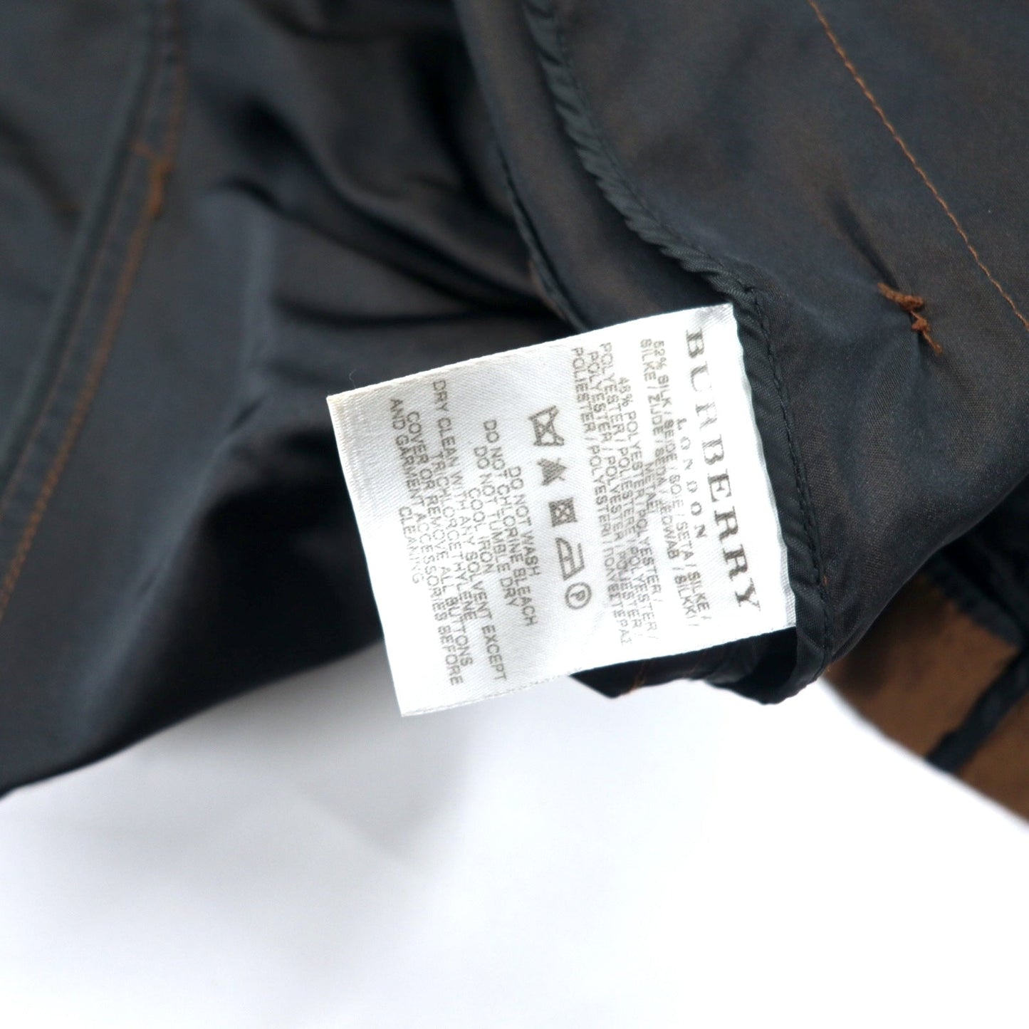 BURBERRY イタリア製 ショート トレンチコート 40 ブラウン シルク