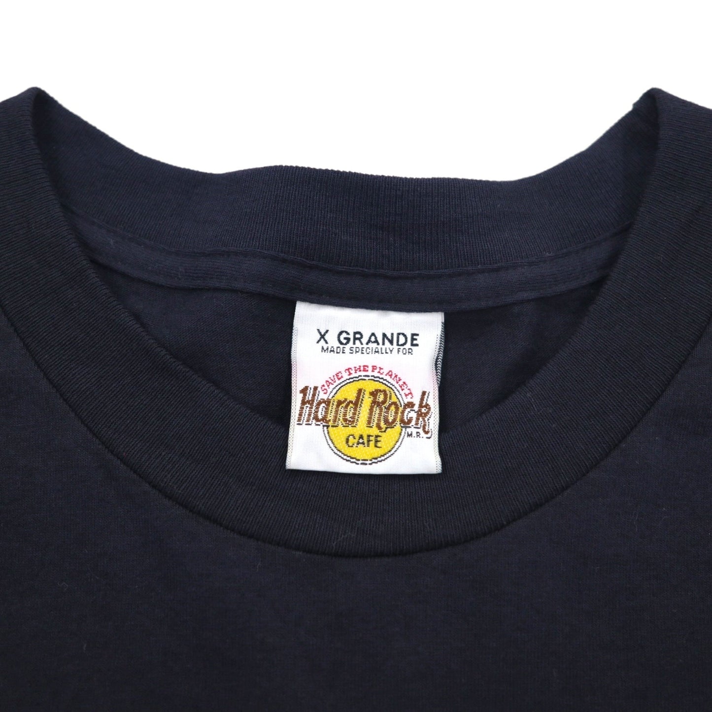 Hard Rock CAFE 90年代 ロゴプリント Tシャツ XL ブラック ギター ベース CANCUN メキシコ製