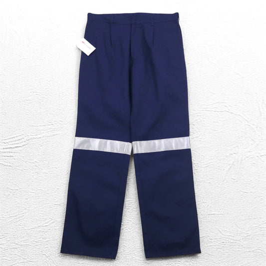 Hard Yakka リフレクター タック ワークパンツ L ネイビー コットン 3M Scotchlite 未使用品