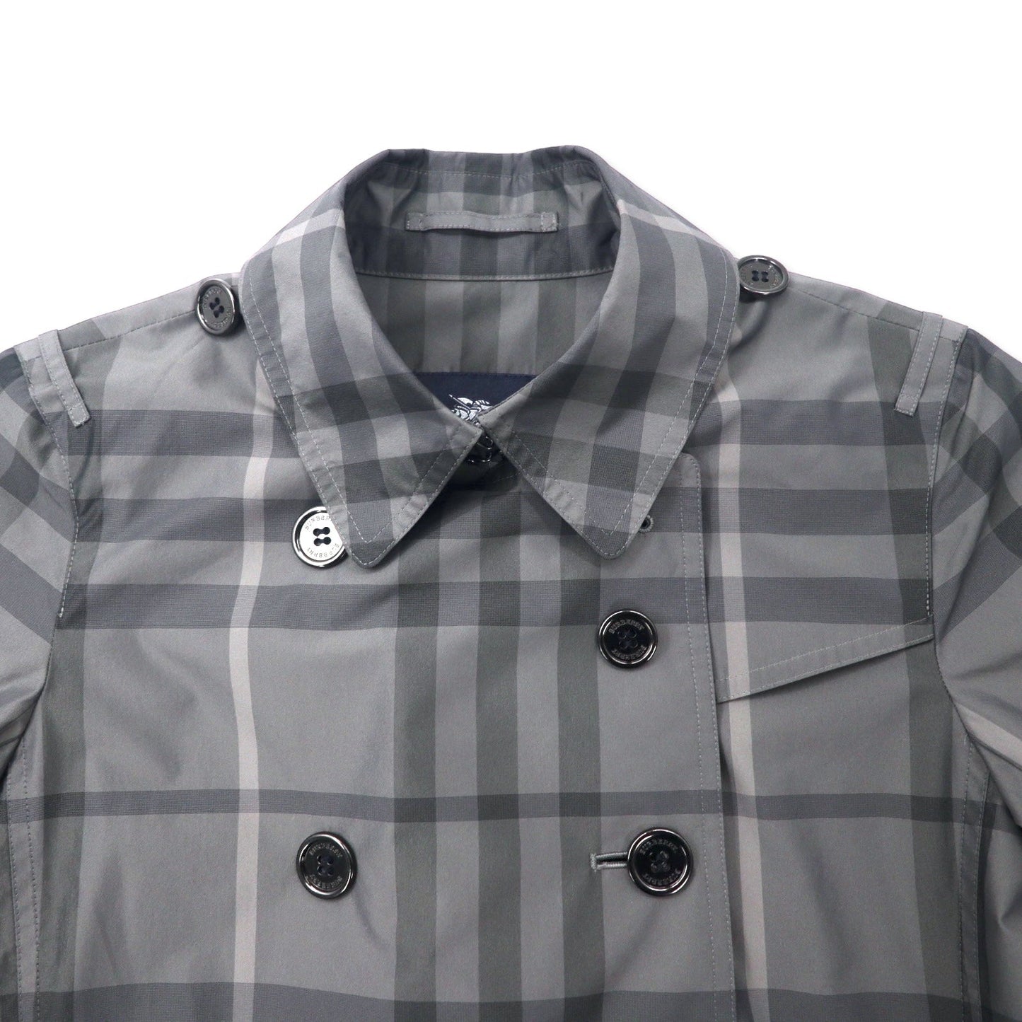 BURBERRY ノバチェック トレンチコート 38 グレー ポリエステル 日本製
