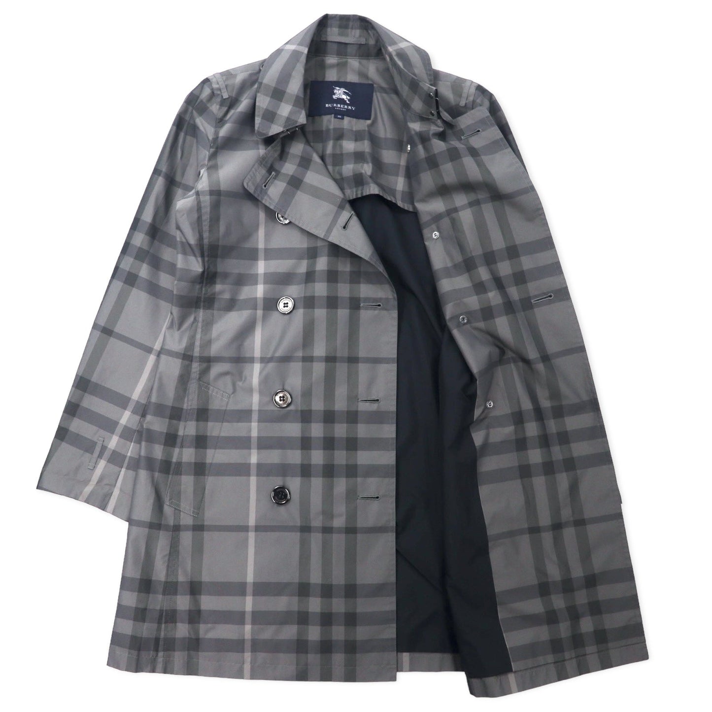 BURBERRY ノバチェック トレンチコート 38 グレー ポリエステル 日本製