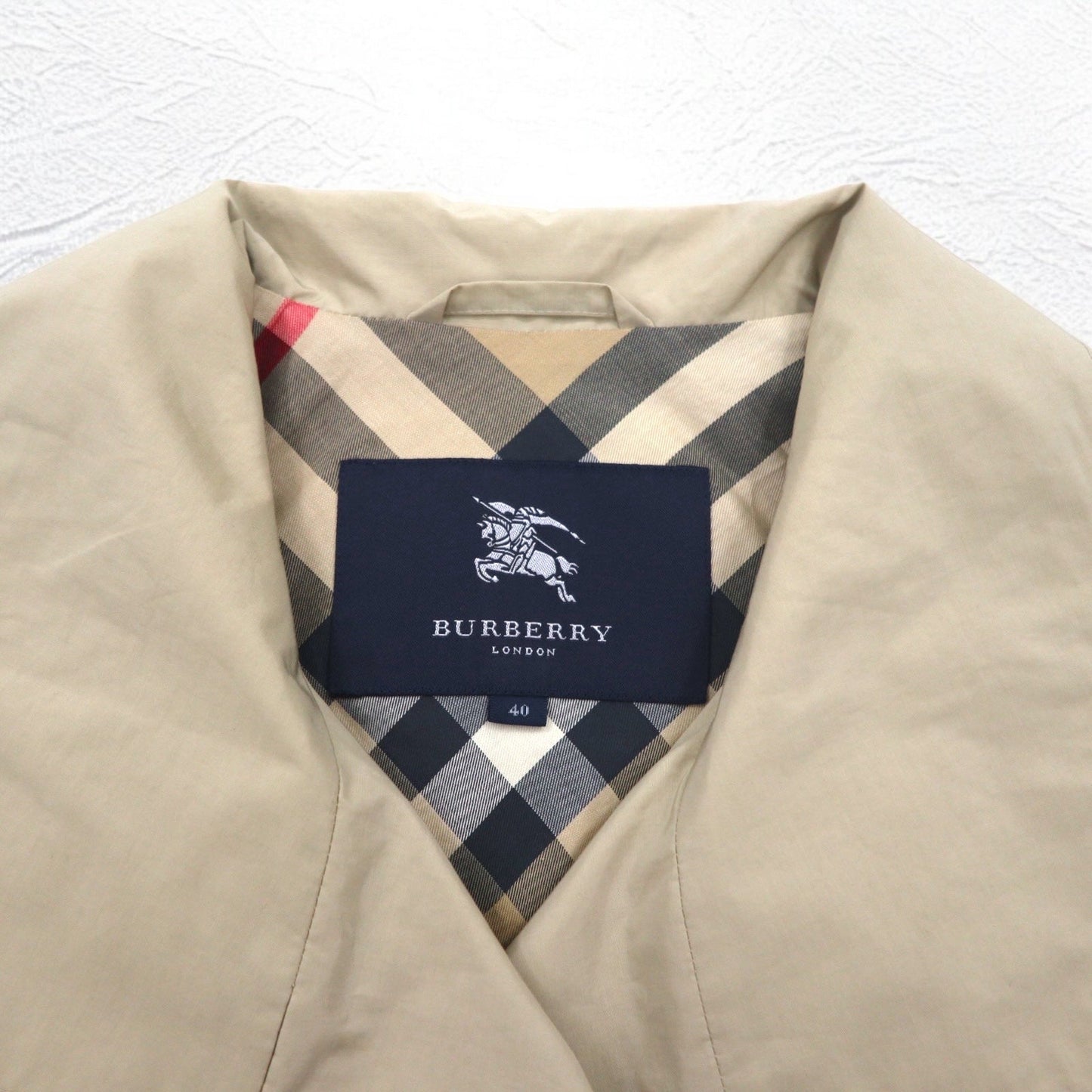 BURBERRY ダブルブレスト トレンチコート L ベージュ ノバチェック スタンドカラー 日本製