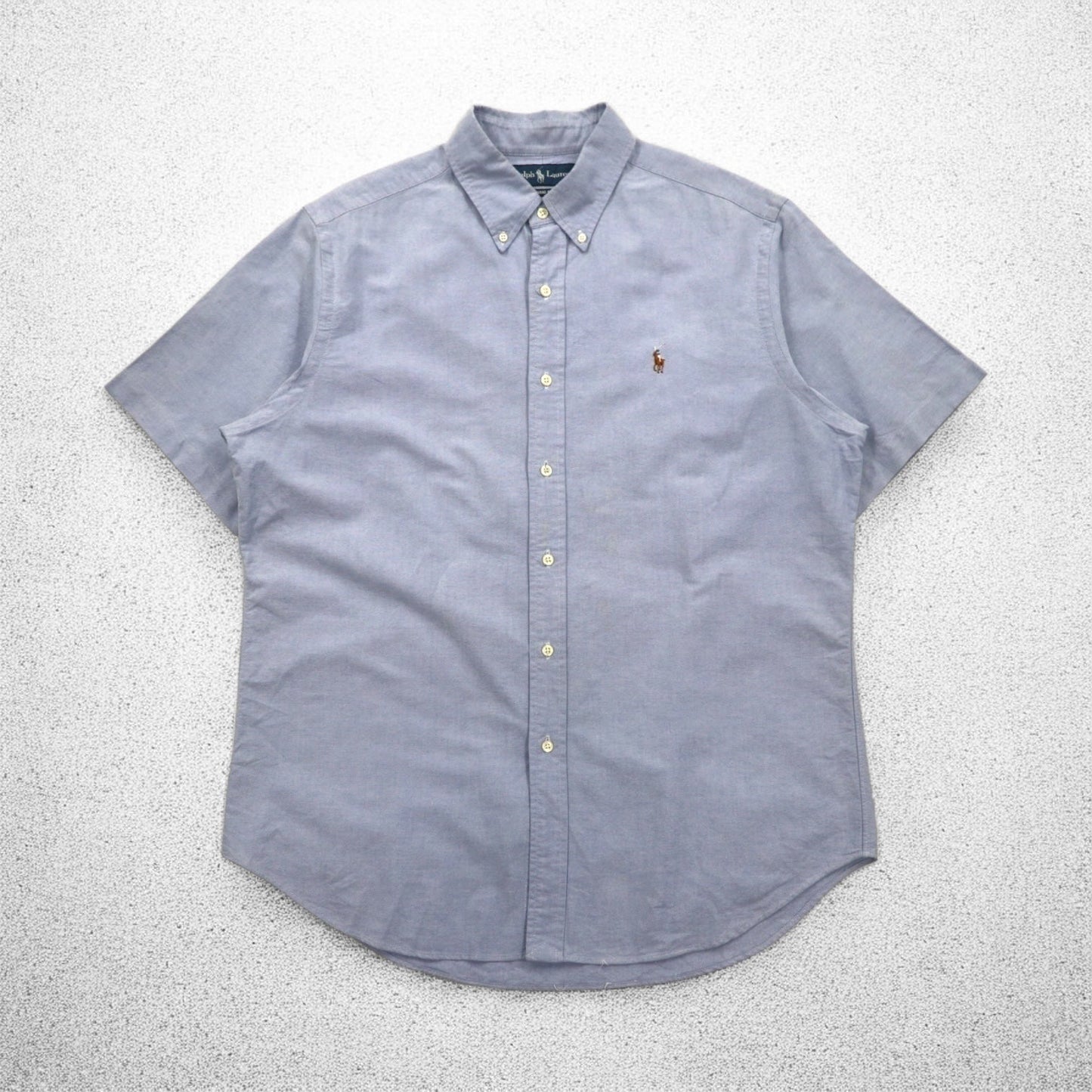 Ralph Lauren 90年代 半袖 オックスフォード ボタンダウンシャツ L ブルー スモールポニー刺繍