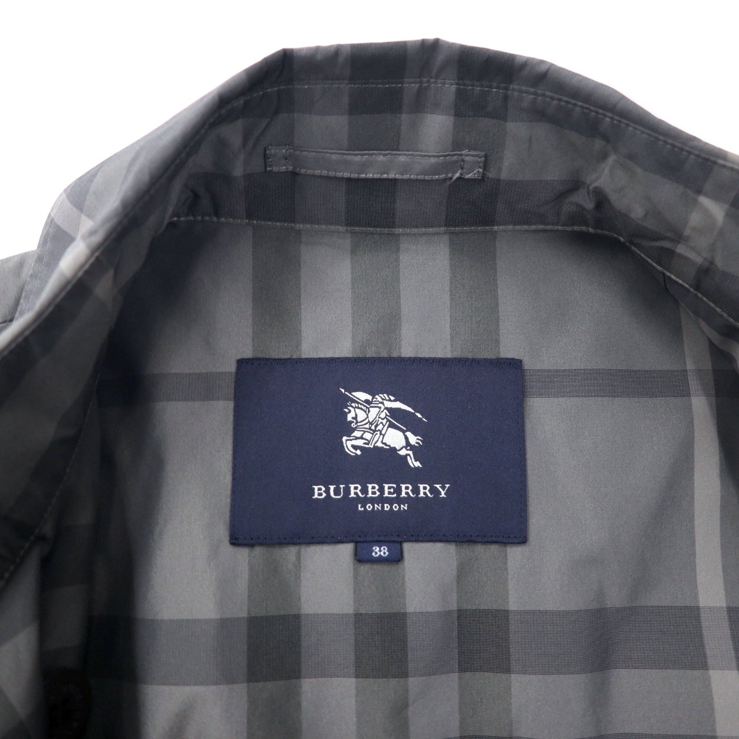 BURBERRY ノバチェック トレンチコート 38 グレー ポリエステル 日本製