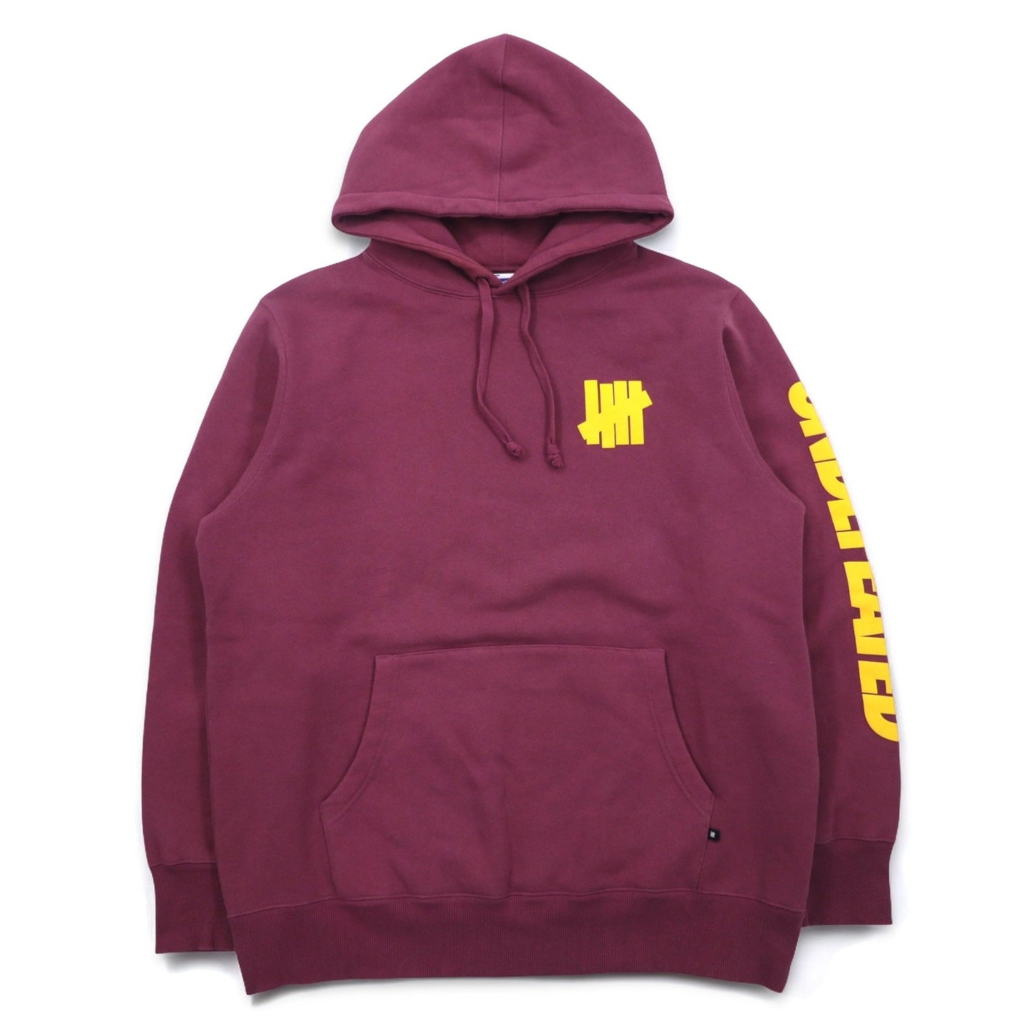 UNDEFEATED ロゴプリント プルオーバー パーカー L ピンク コットン 袖プリント