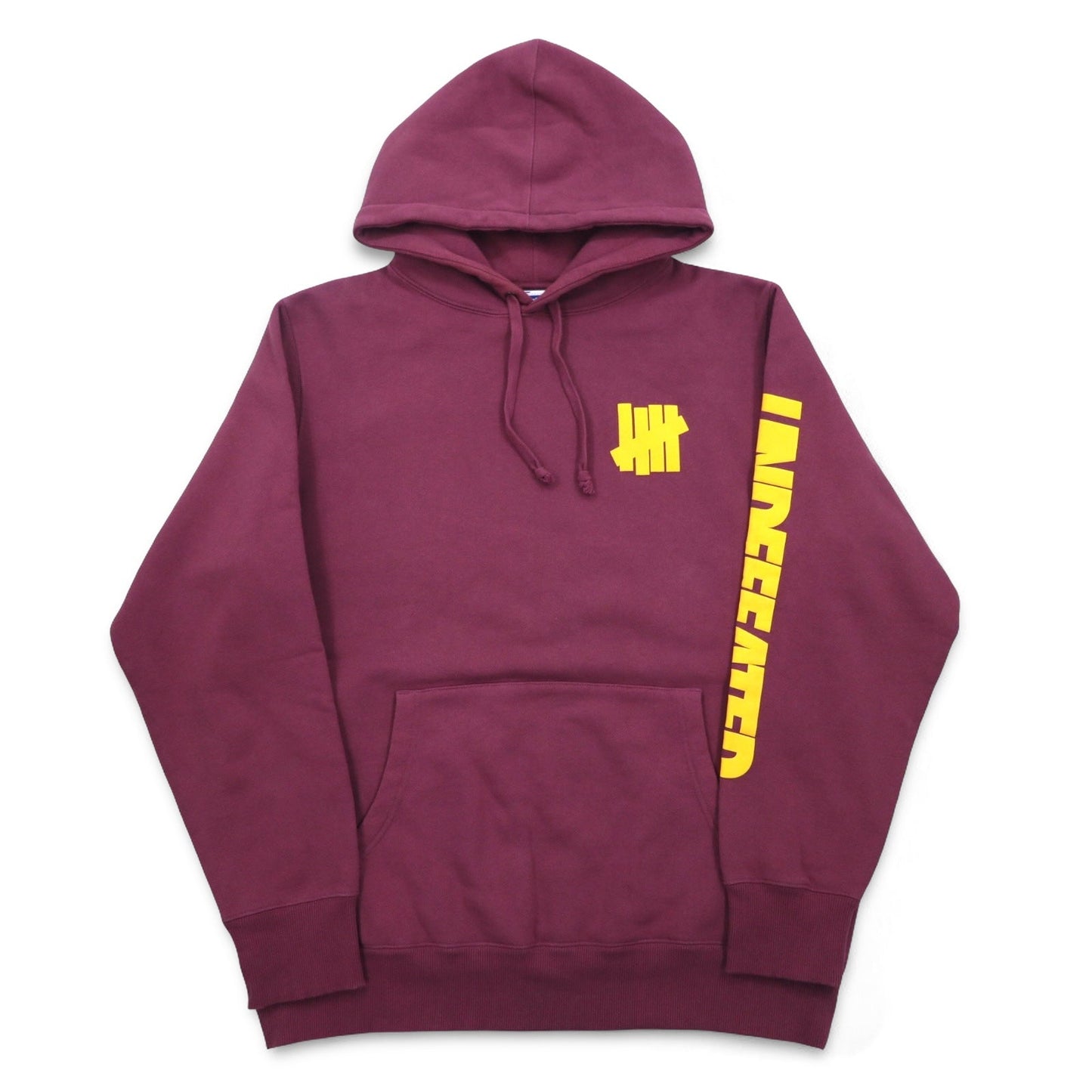 UNDEFEATED ロゴプリント プルオーバー パーカー L ピンク コットン 袖プリント