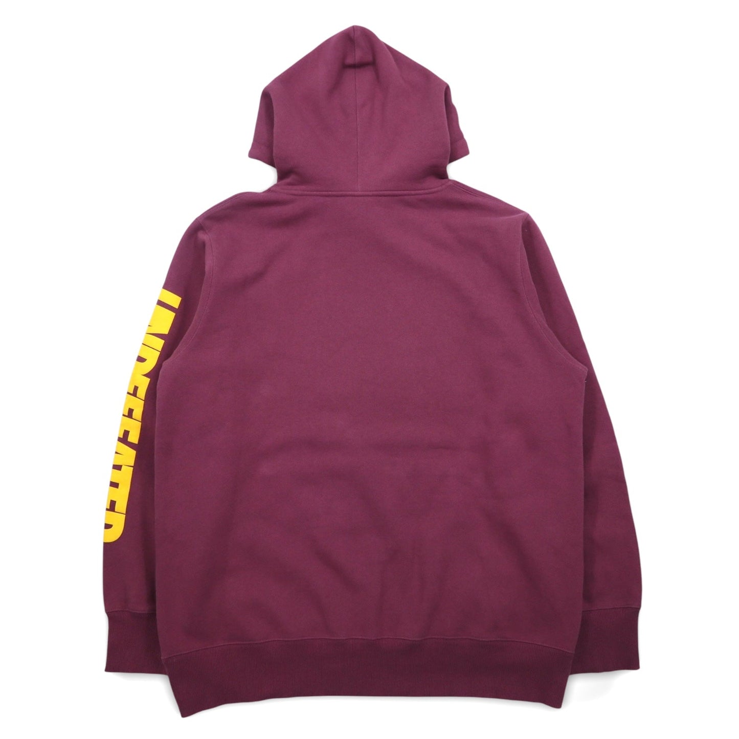 UNDEFEATED ロゴプリント プルオーバー パーカー L ピンク コットン 袖プリント