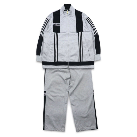 adidas 90年代 デサント社製 トラックジャケット セットアップ ジャージ L グレー 3ストライプ
