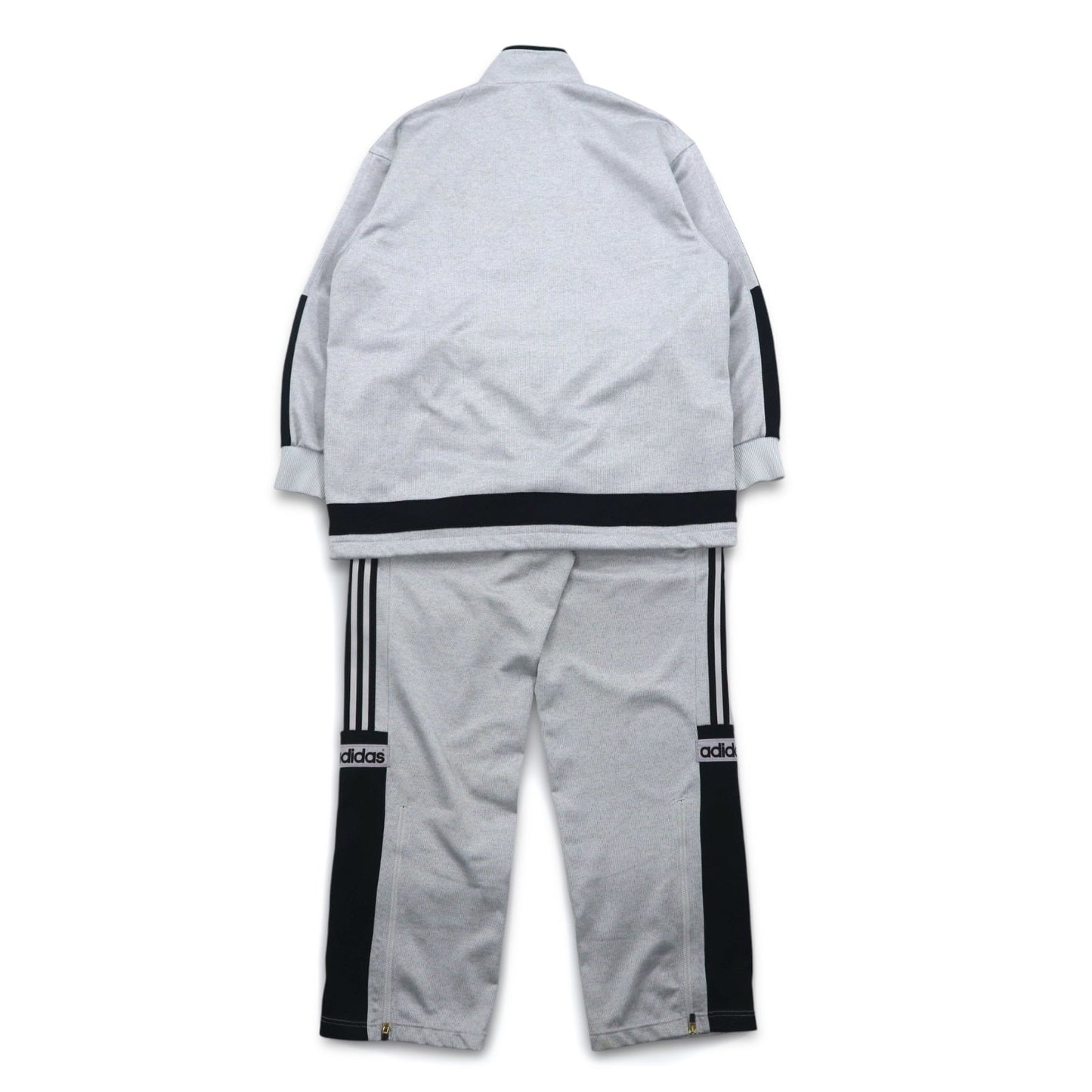 adidas 90年代 デサント社製 トラックジャケット セットアップ ジャージ L グレー 3ストライプ