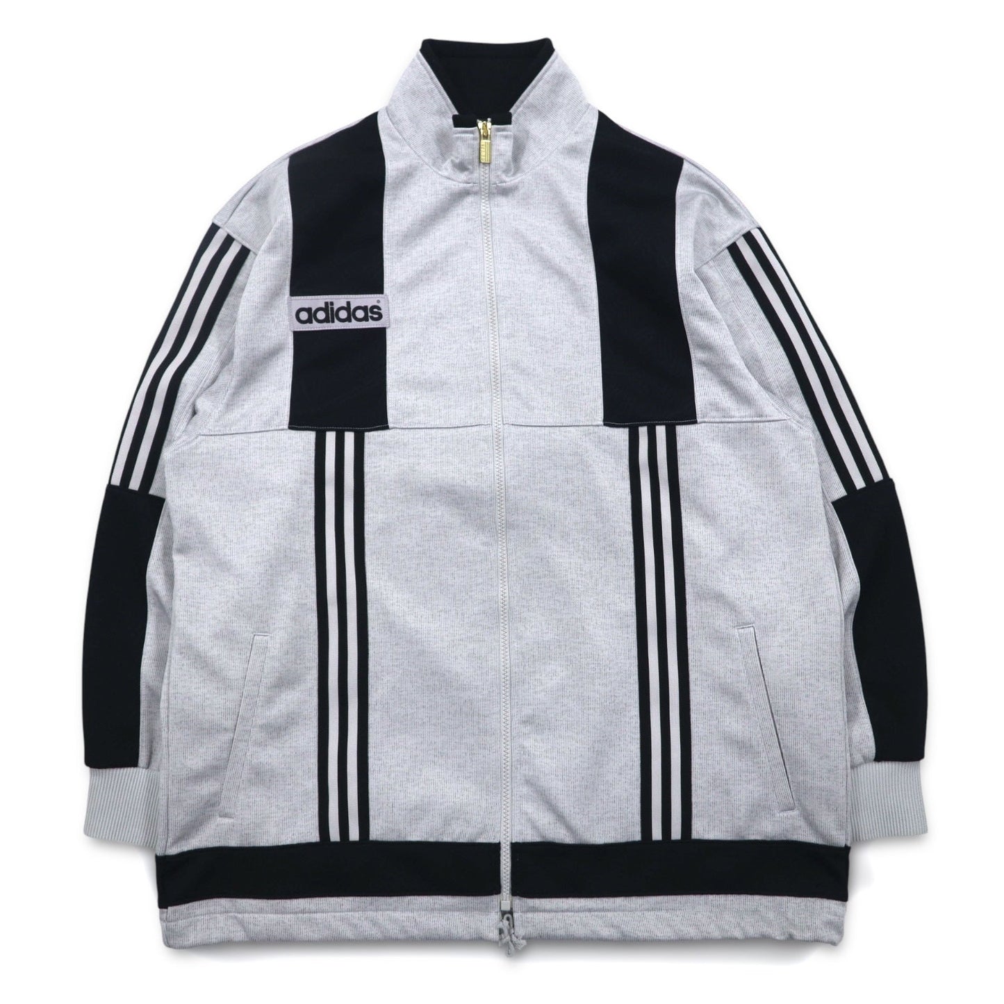 adidas 90年代 デサント社製 トラックジャケット セットアップ ジャージ L グレー 3ストライプ