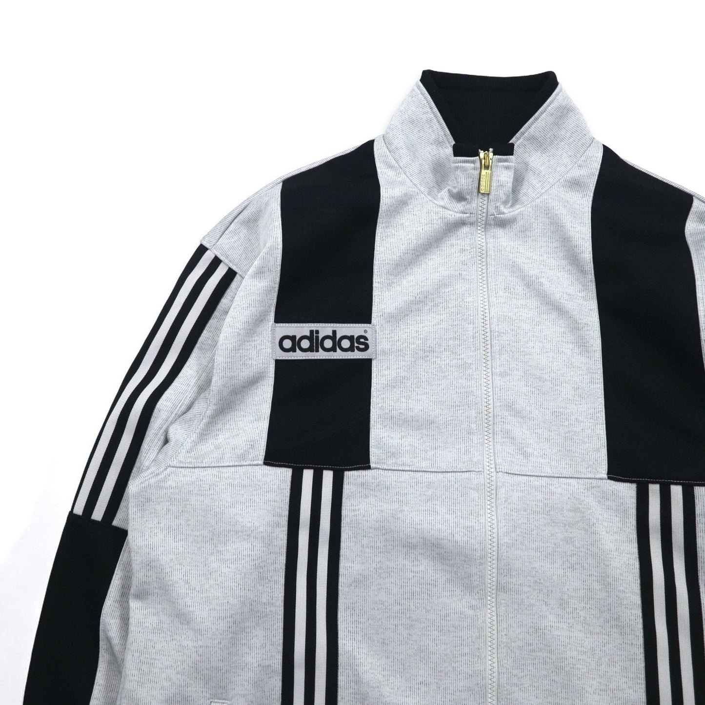 adidas 90年代 デサント社製 トラックジャケット セットアップ ジャージ L グレー 3ストライプ