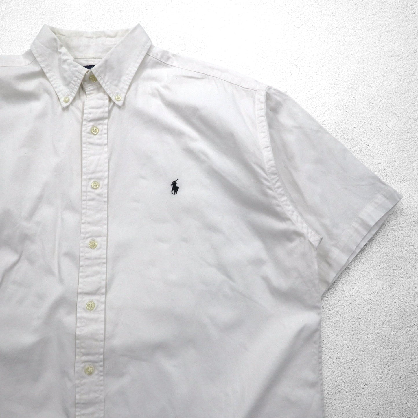 Ralph Lauren 90年代 BLAKE 半袖 オックスフォード ボタンダウンシャツ XL ホワイト スモールポニー刺繍
