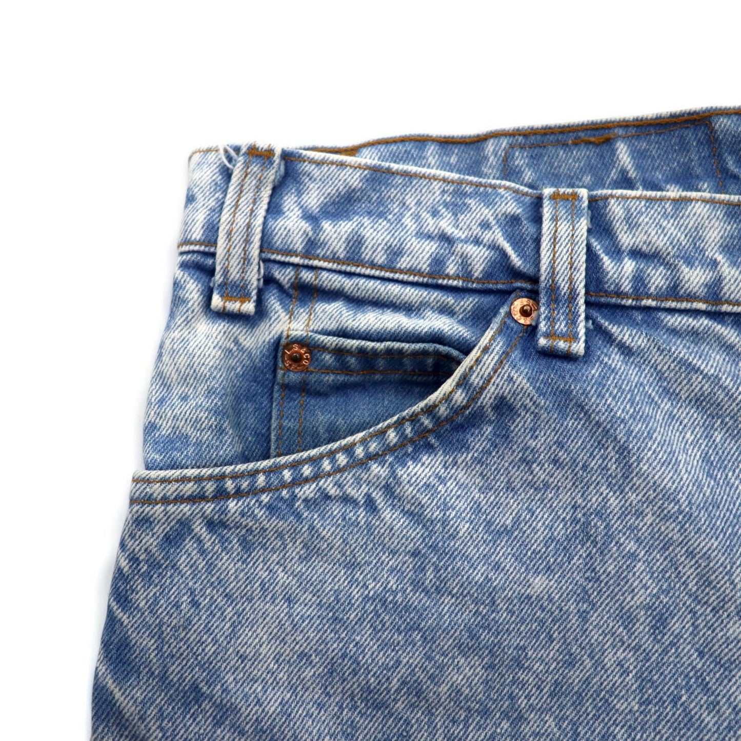 Levi's 90年代 USA製 550 ケミカルウォッシュ テーパード デニムパンツ M ブルー ジッパーフライ リラックスフィット 40550 0218