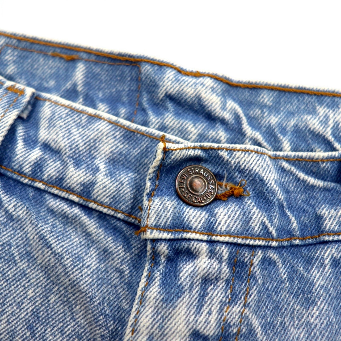 Levi's 90年代 USA製 550 ケミカルウォッシュ テーパード デニムパンツ M ブルー ジッパーフライ リラックスフィット 40550 0218