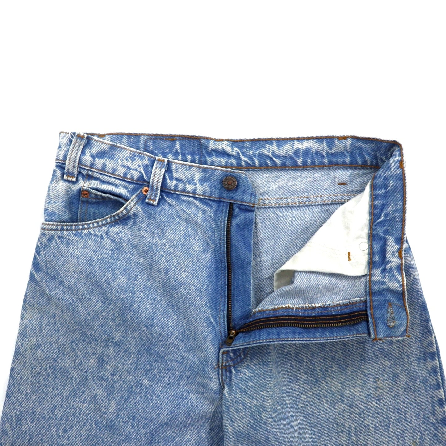 Levi's 90年代 USA製 550 ケミカルウォッシュ テーパード デニムパンツ M ブルー ジッパーフライ リラックスフィット 40550 0218