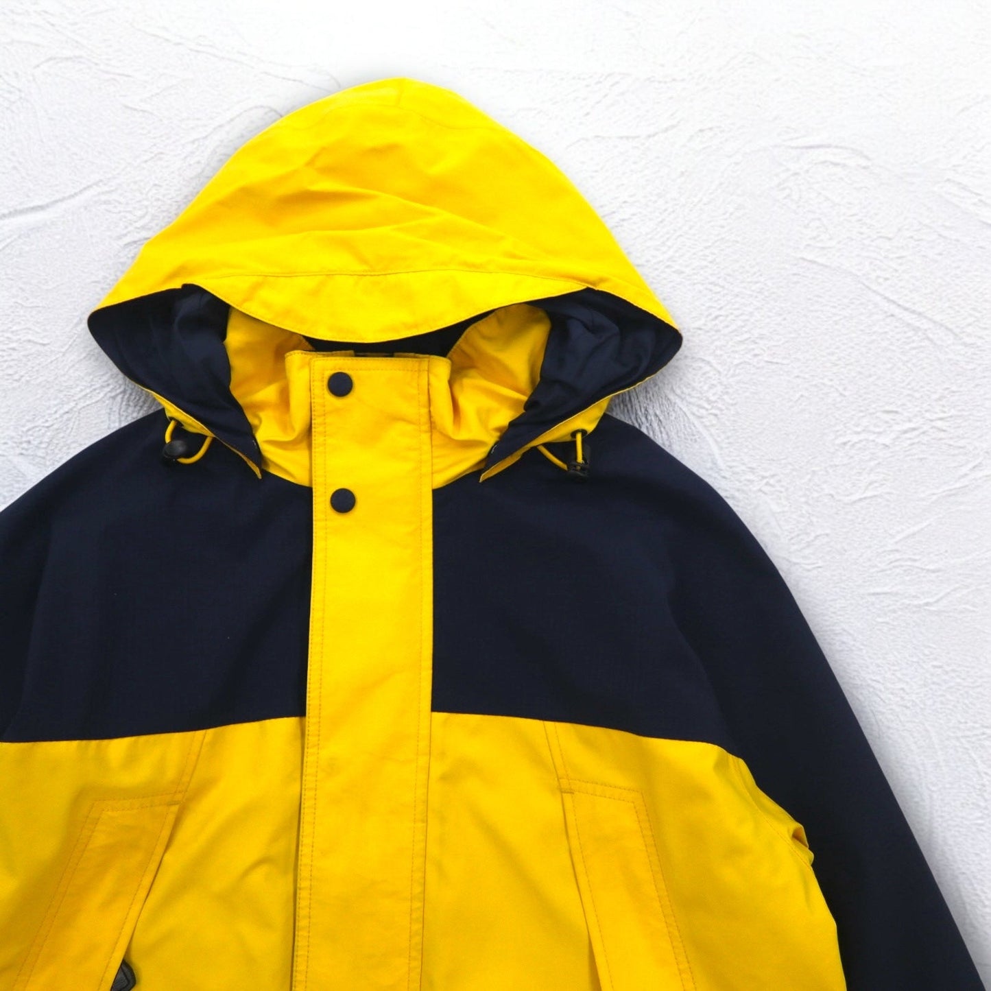 Eddie Bauer 90年代 EBTEK ゴアテックス GORE-TEX マウンテンパーカー L イエロー ドローコード フード着脱式