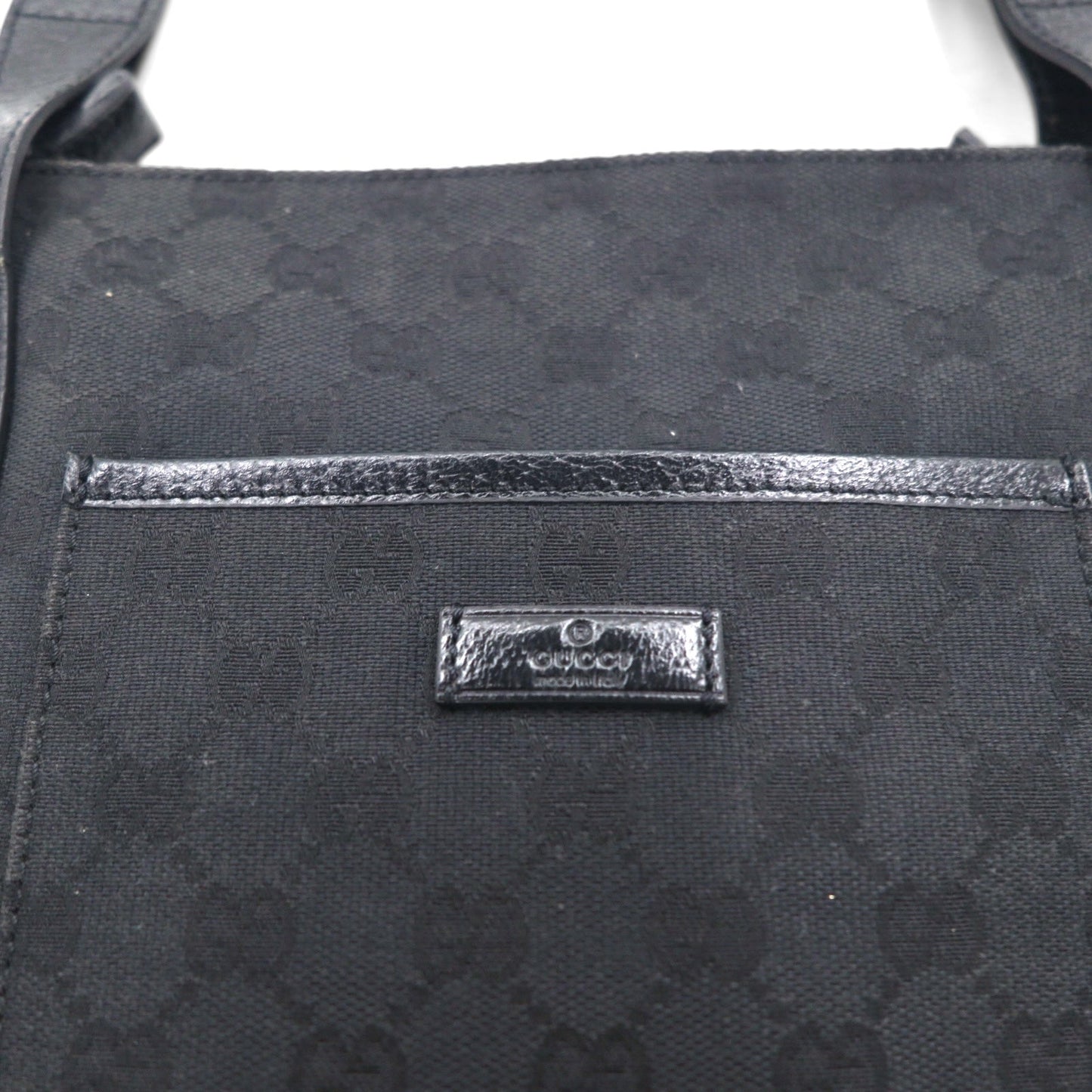 GUCCI GGスプリーム キャンバス ショルダーバッグ ブラック レザー 122793 467891 イタリア製