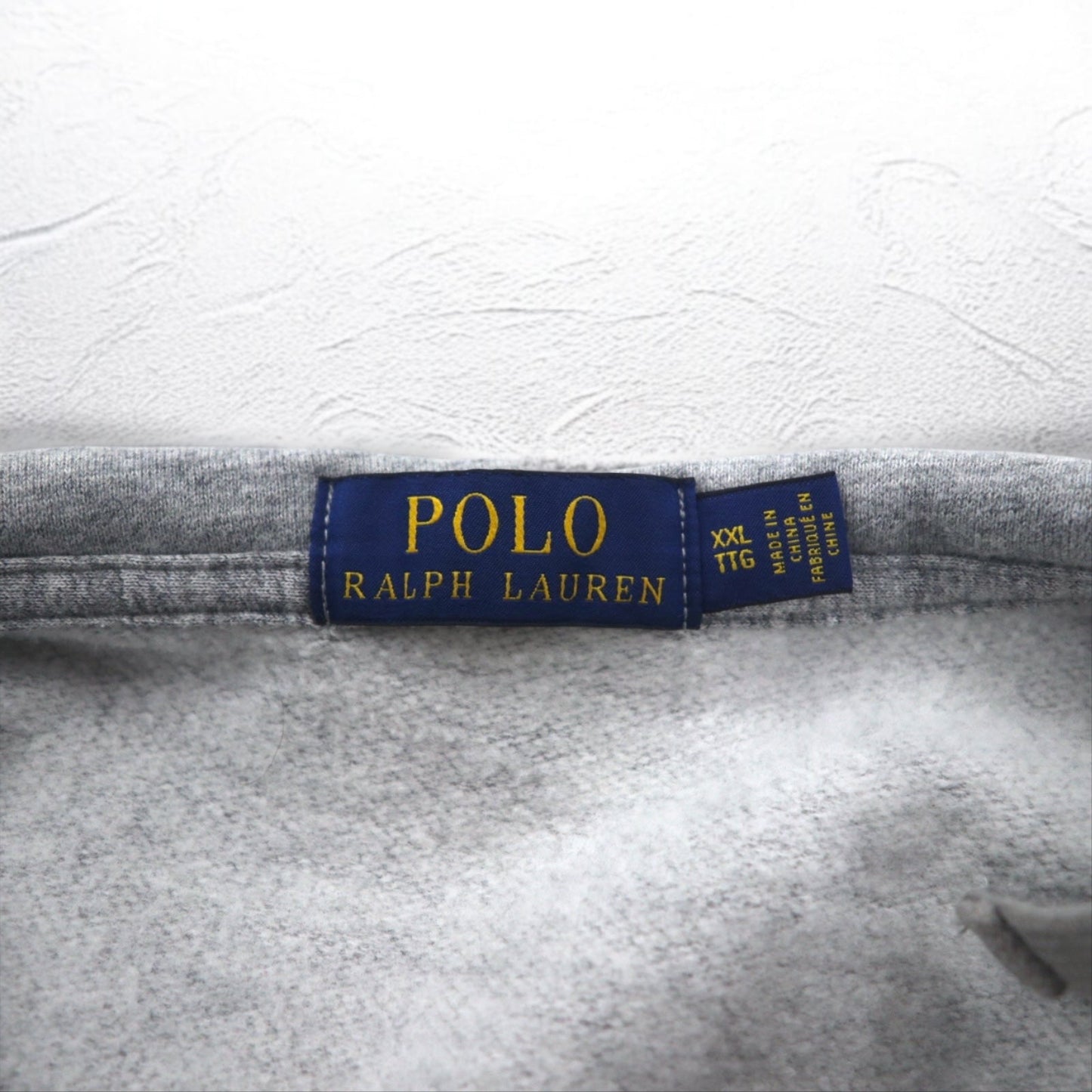 POLO RALPH LAUREN ポロベア 刺繍 フルジップパーカー XXL グレー 裏起毛 ワンポイントロゴ