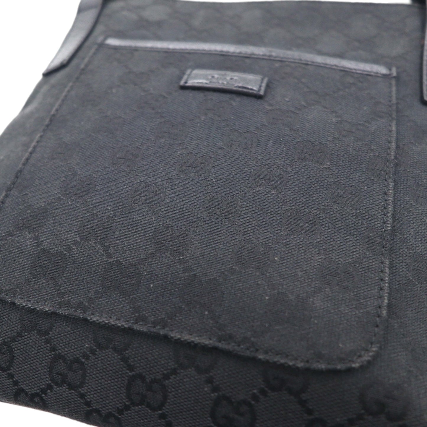 GUCCI GGスプリーム キャンバス ショルダーバッグ ブラック レザー 122793 467891 イタリア製