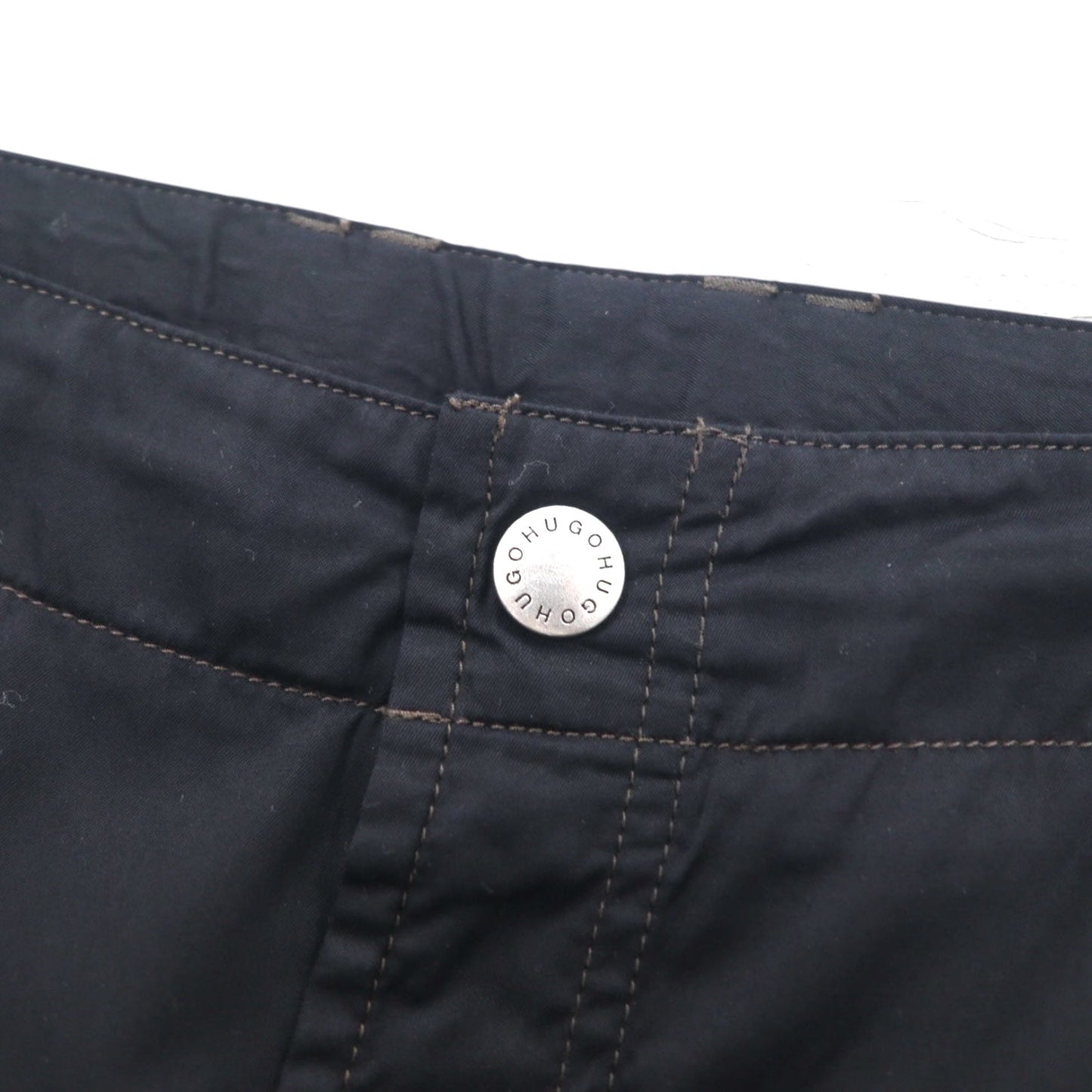 HUGO BOSS ルーマニア製 ワイド イージーパンツ 2XL ブラック ナイロン HORST