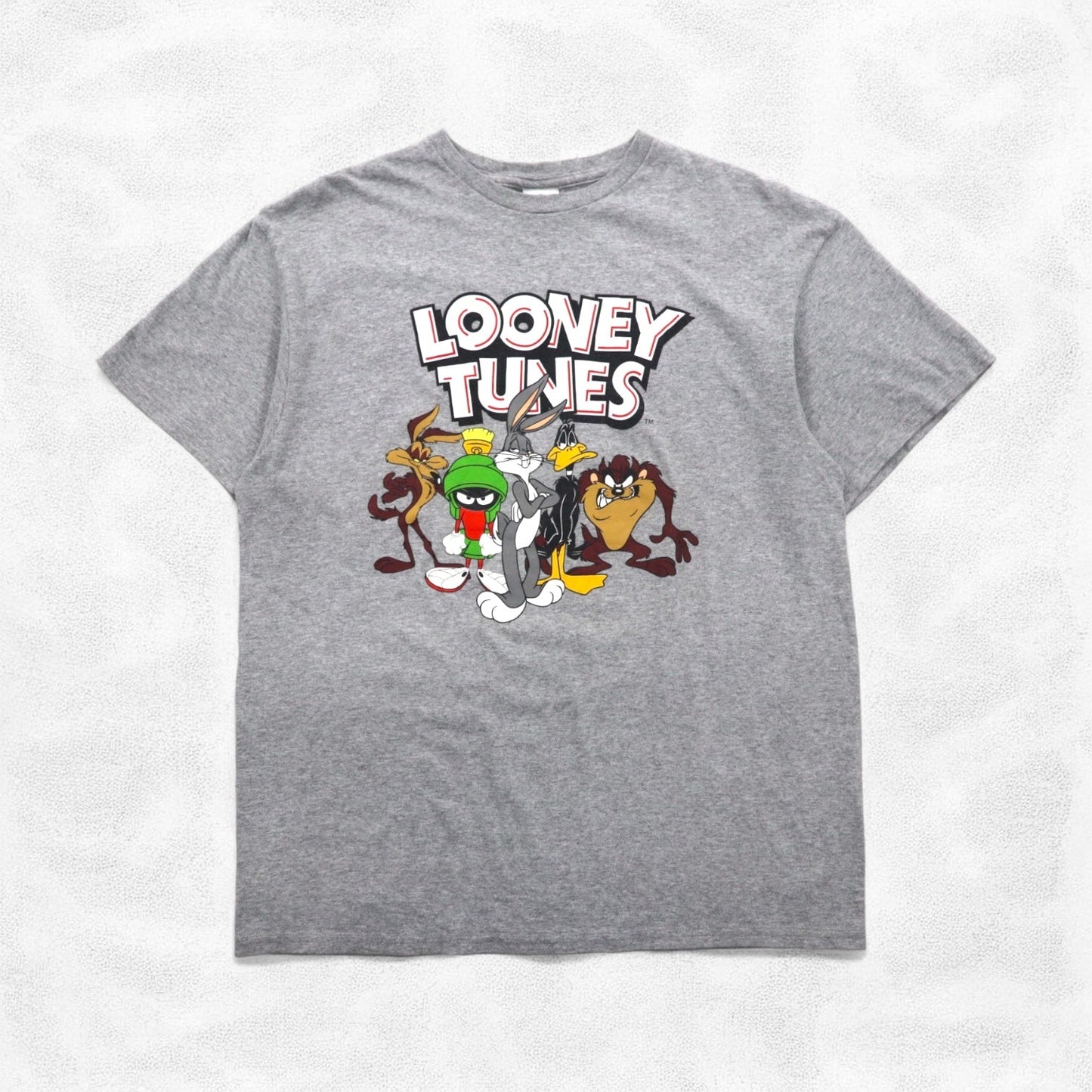 LOONEY TUNES ルーニーチューンズ Tシャツ L グレー  キャラクター プリント DELTA ボディ  PRO WEIGHT