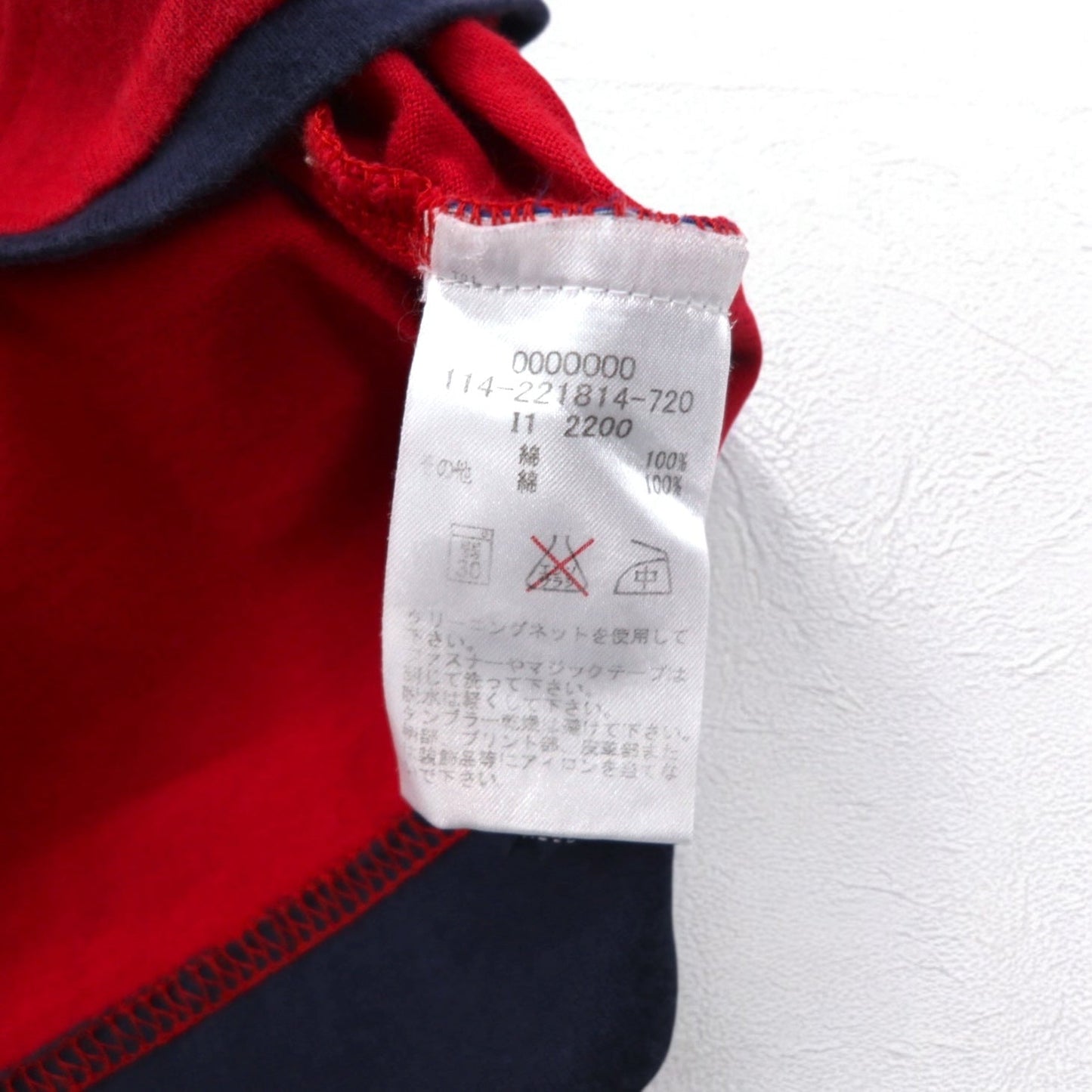 TOMMY HILFIGER ハーフジップ ロングスリーブTシャツ ロンT M レッド ワンポイントロゴ刺繍