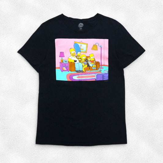 THE SIMPSONS シンプソンズ キャラクター プリント Tシャツ M ブラック コットン