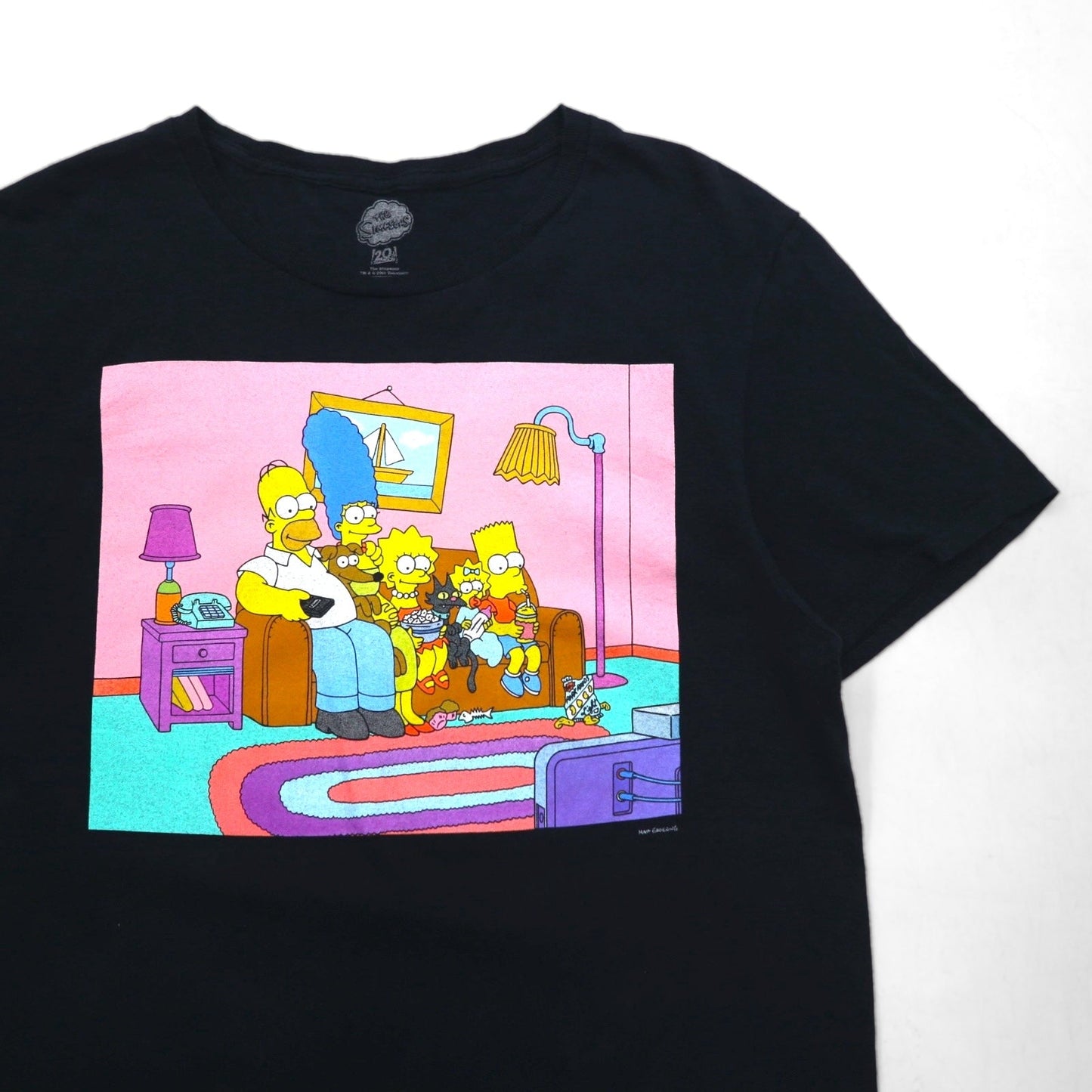 THE SIMPSONS シンプソンズ キャラクター プリント Tシャツ M ブラック コットン