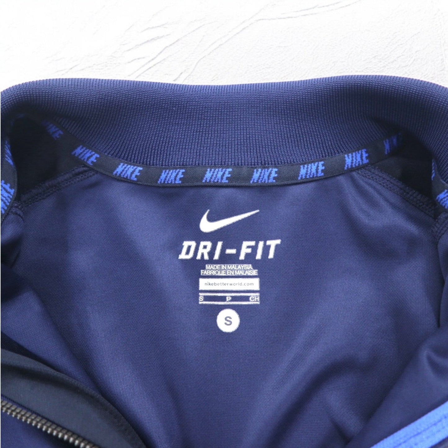 NIKE トラックジャケット ジャージ S ネイビー スウォッシュ DRI-FIT 638985-410