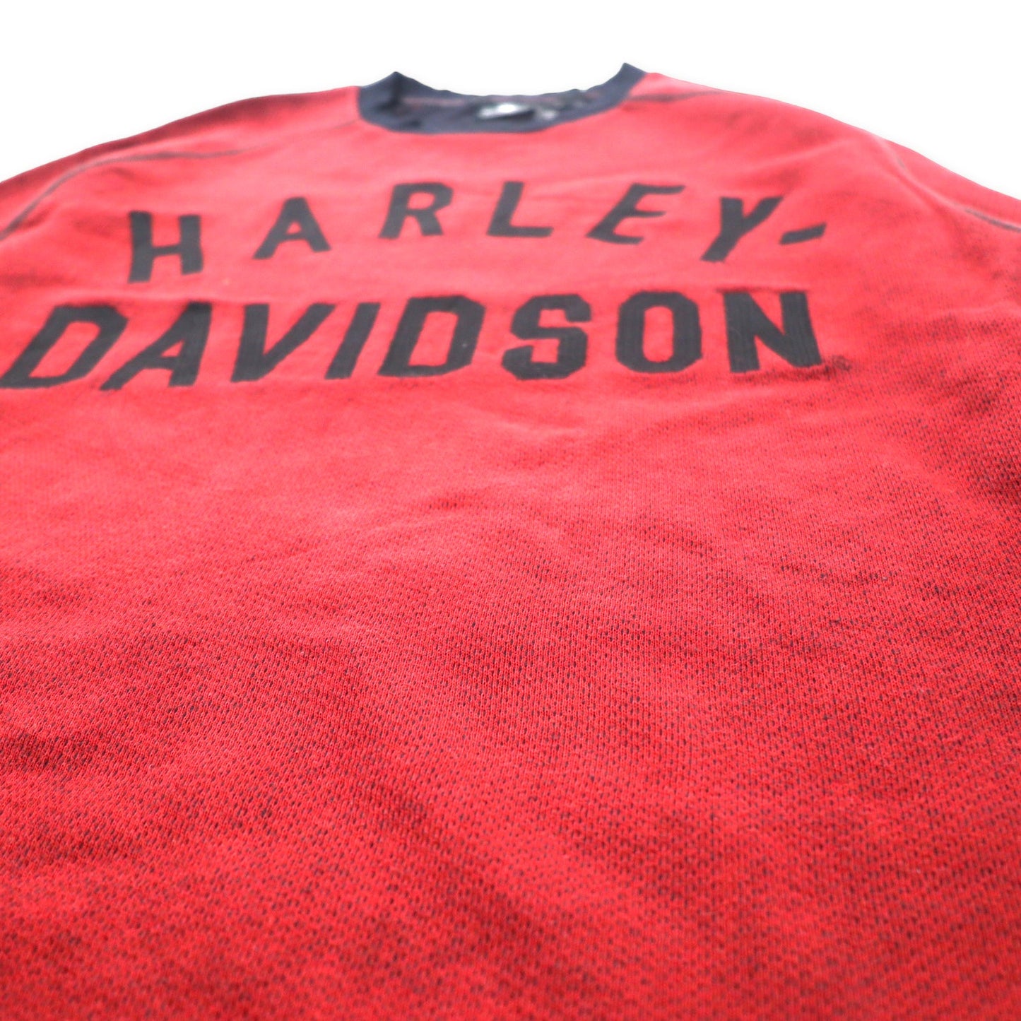 HARLEY DAVIDSON ロゴ刺繍 スウェット L レッド コットン ビッグサイズ