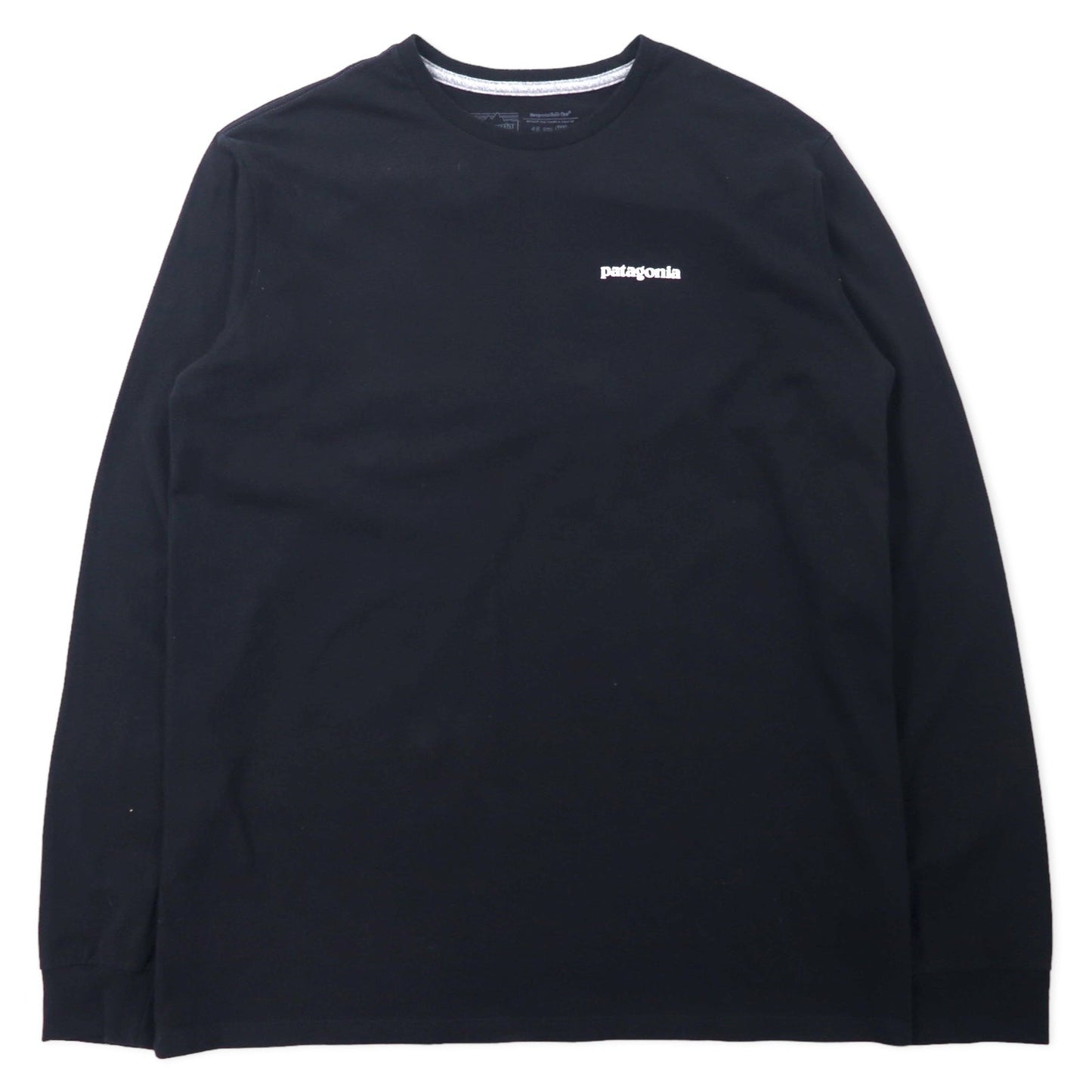 patagonia ロングスリーブ Tシャツ ロンT M ブラック コットン REGULAR FIT バックロゴプリント Responsibili Tee 38518FA22