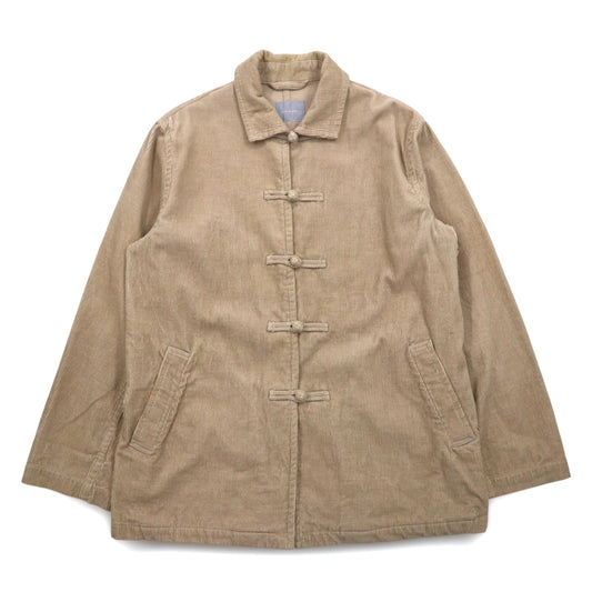 powder ( PINKHOUSE ) コーデュロイ チャイナジャケット カバーオール L ベージュ コットン
