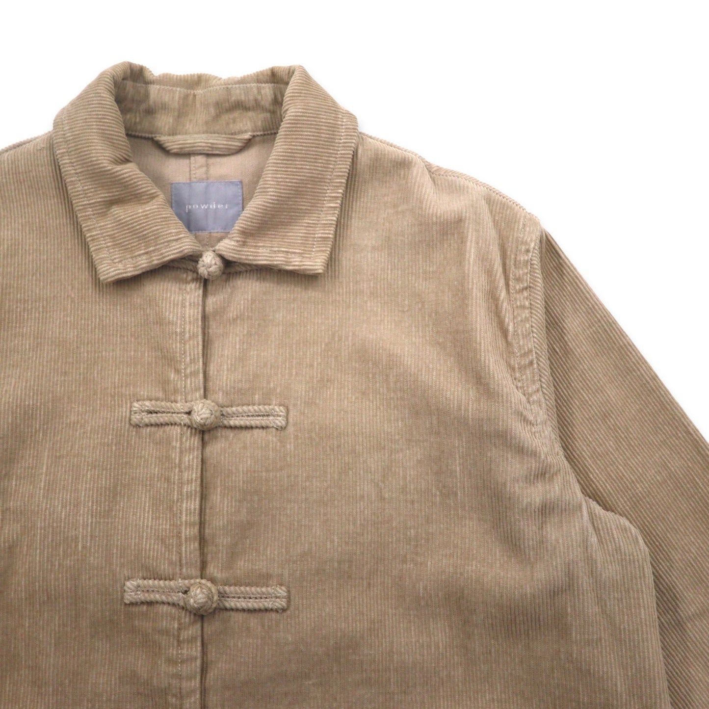 powder ( PINKHOUSE ) コーデュロイ チャイナジャケット カバーオール L ベージュ コットン