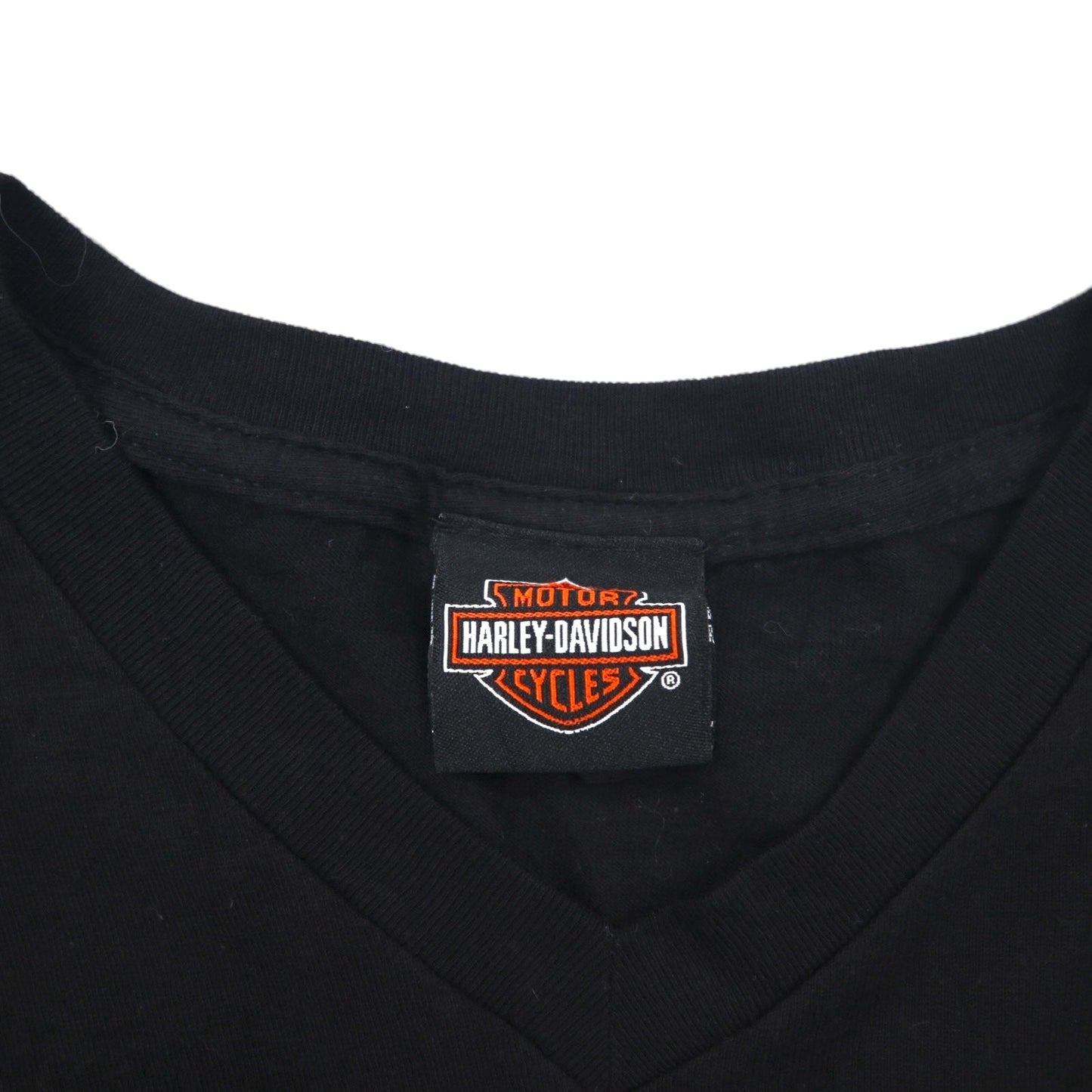 HARLEY DAVIDSON 両面プリント Vネック Tシャツ 2XL ブラック バイク WISCONSIN