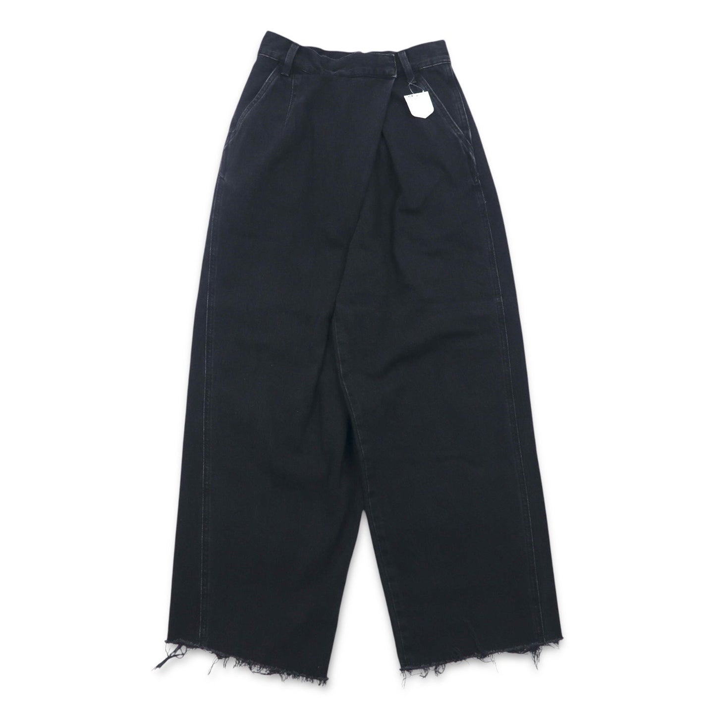 Lee ラップパンツ ワイド デニムパンツ XS ブラック カットオフ LL6072-383 未使用品