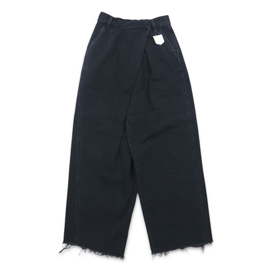 Lee ラップパンツ ワイド デニムパンツ XS ブラック カットオフ LL6072-383 未使用品