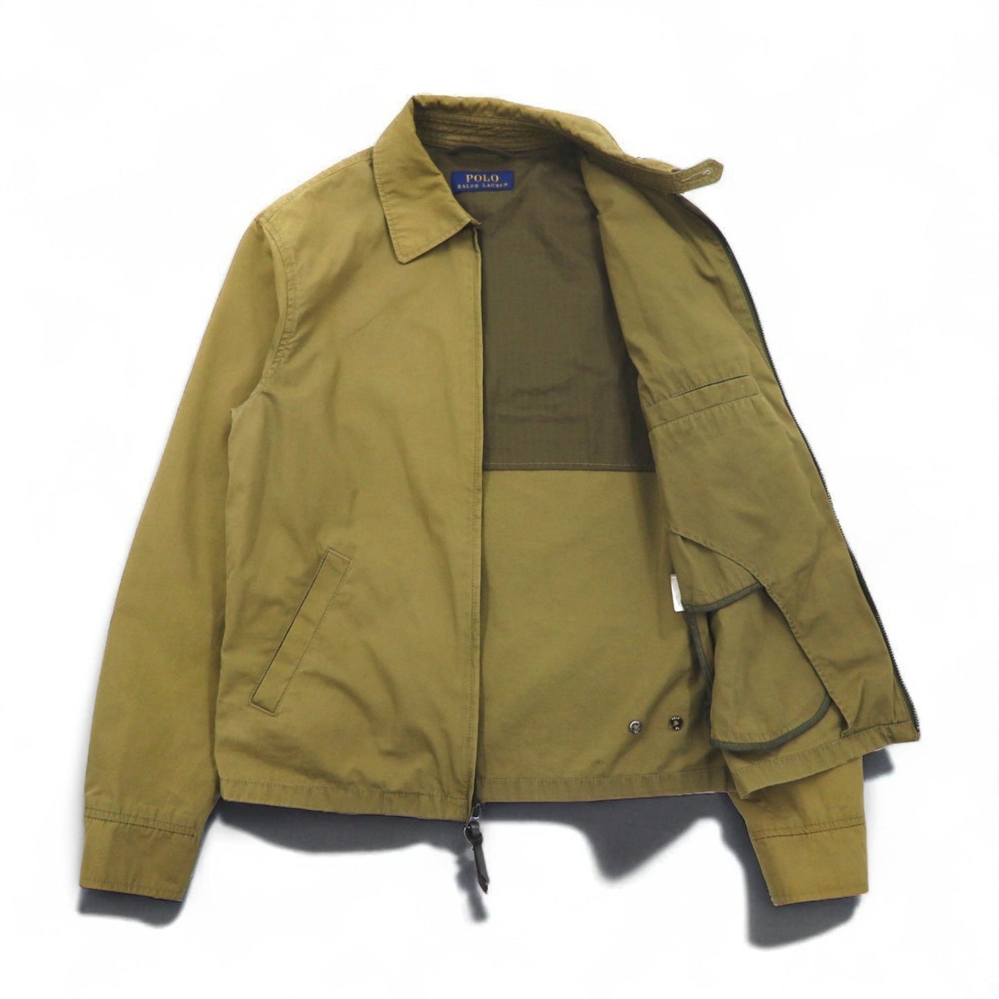 POLO RALPH LAUREN スウィングトップ ハリントンジャケット M カーキ コットン TALONジップ スモールポニー刺繍