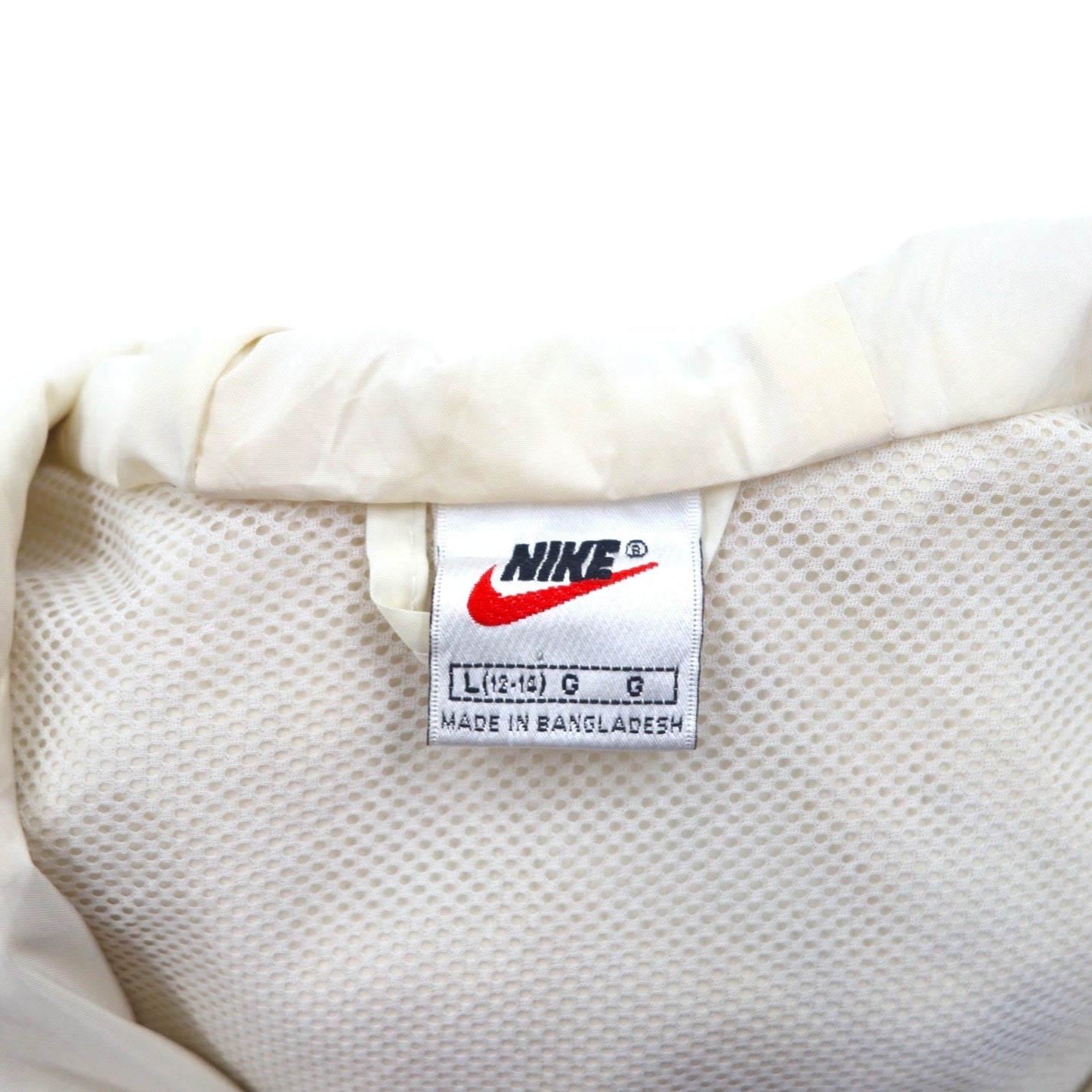 NIKE 90年代 銀タグ アノラックパーカー L ブルー ホワイト ポリエステル スウッシュ ドローコード