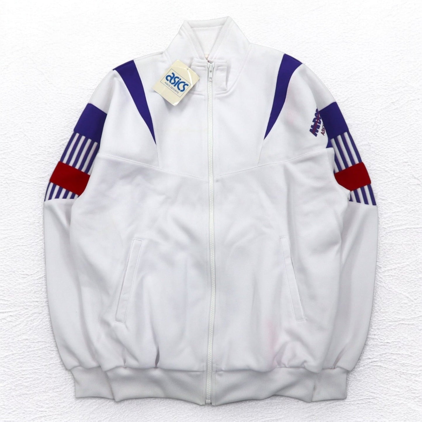 Mr DEPORTE ( asics ) 90年代 トラックジャケット ジャージ XL ホワイト ポリエステル 未使用品