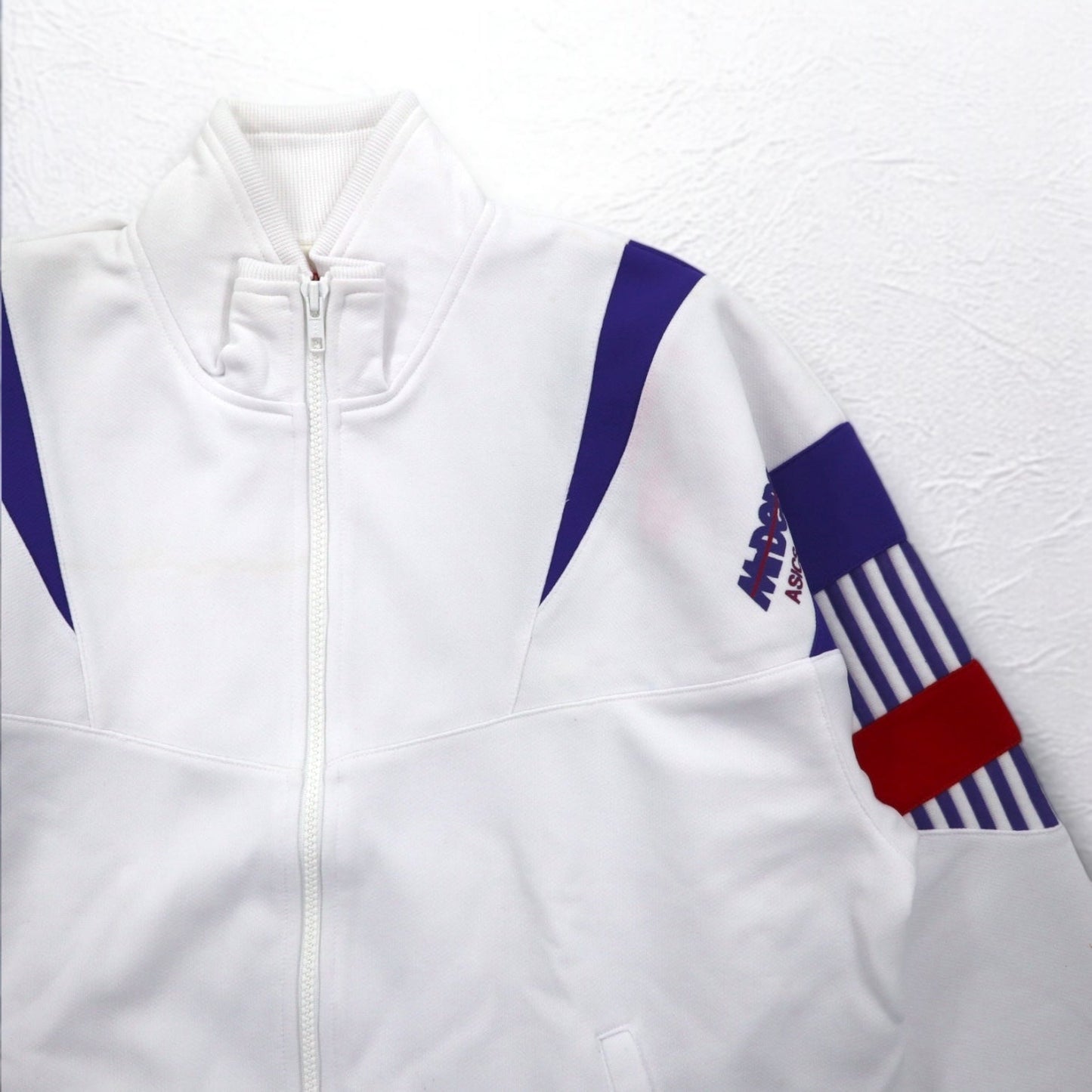 Mr DEPORTE ( asics ) 90年代 トラックジャケット ジャージ XL ホワイト ポリエステル 未使用品