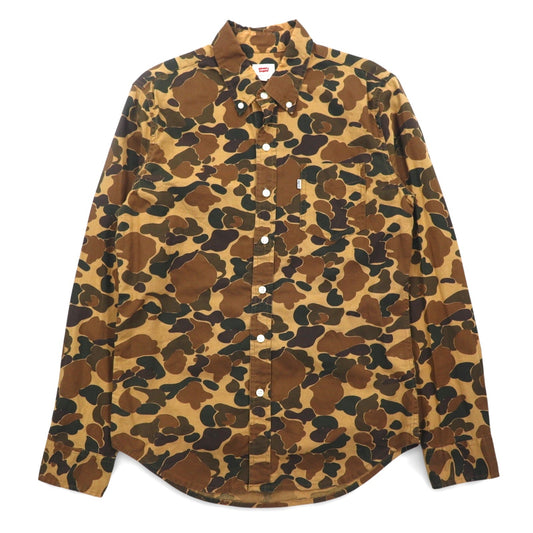 Levi's ダックハンター カモフラ ボタンダウンシャツ S カーキ コットン 19586-0042