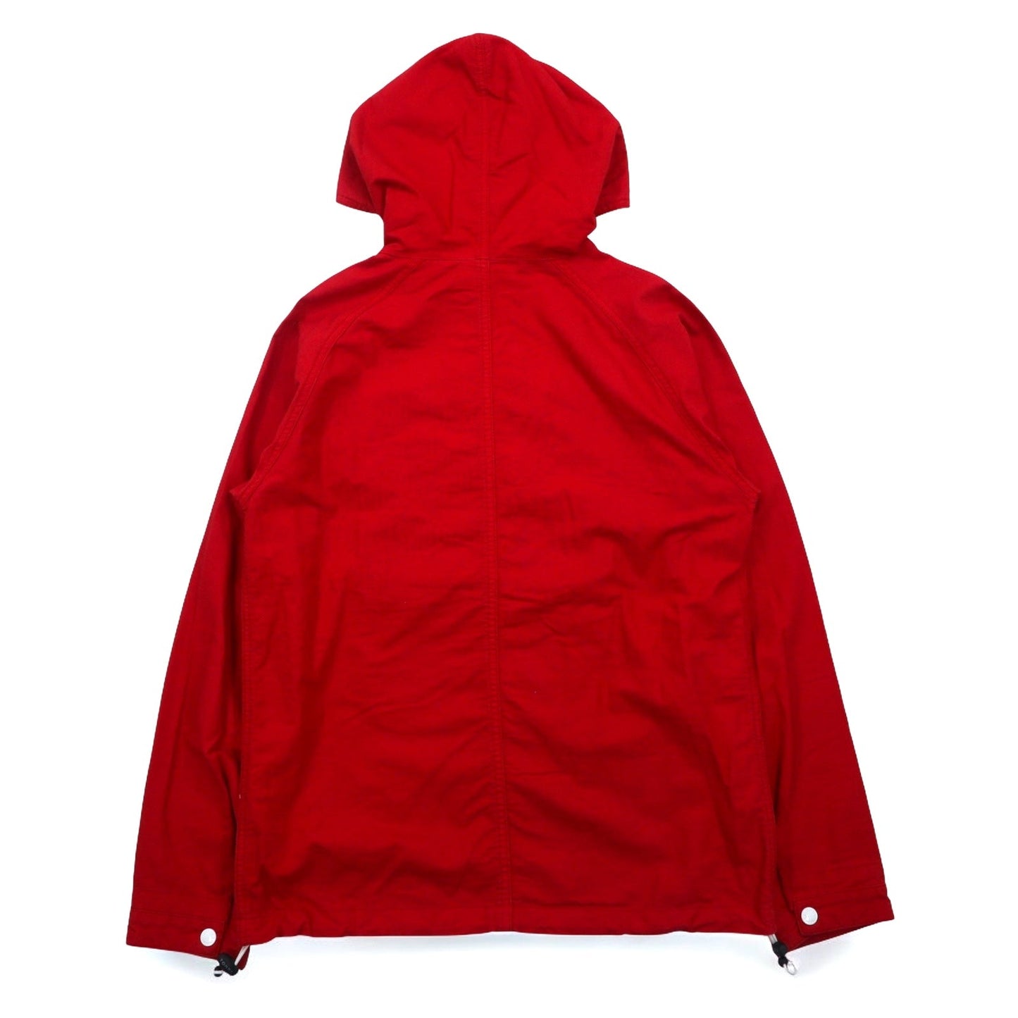 TOMMY アノラックパーカー S レッド コットン ハーフジップ ドローコード カンガルーポケット