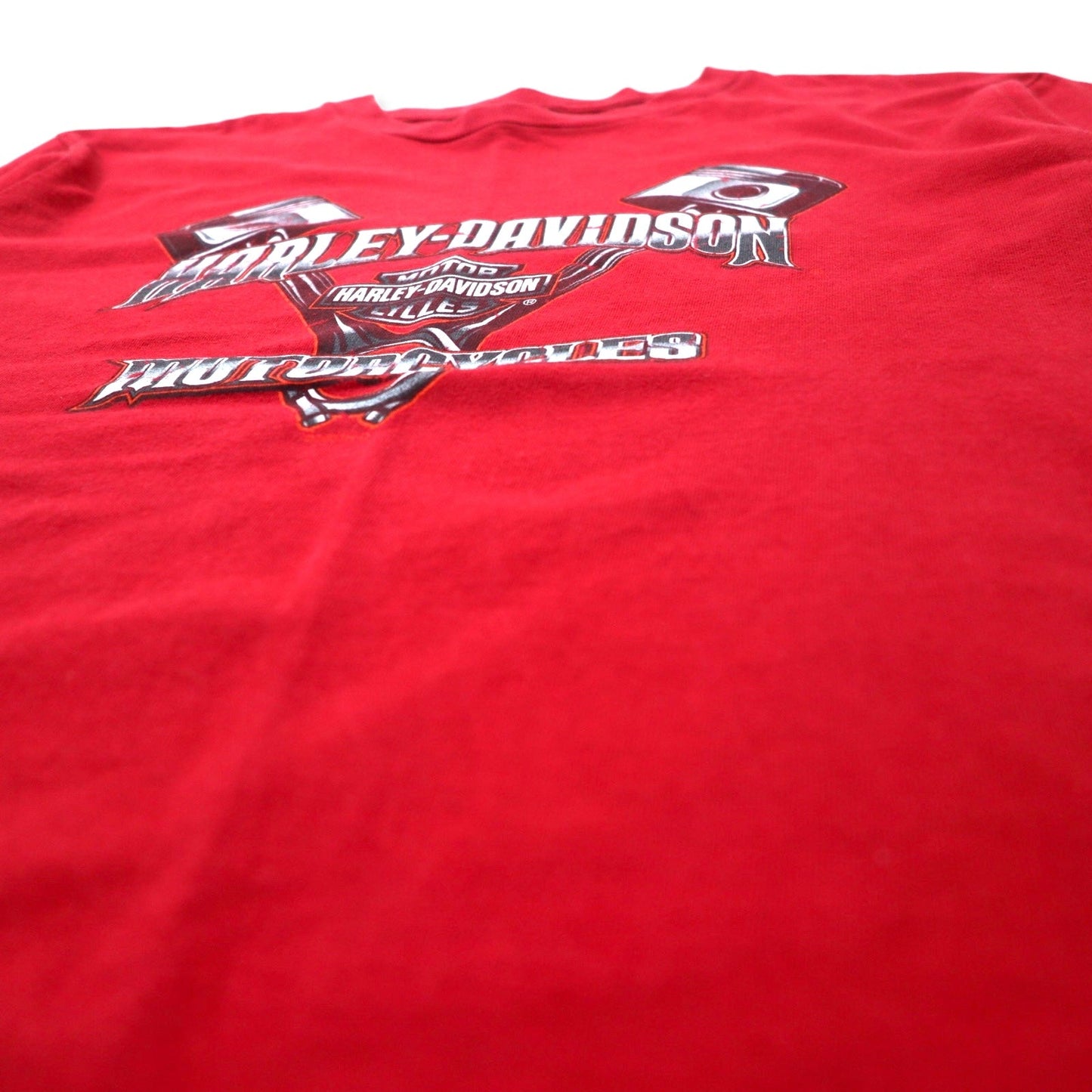 HARLEY DAVIDSON USA製 ロゴプリント Tシャツ L レッド コットン Bahamas