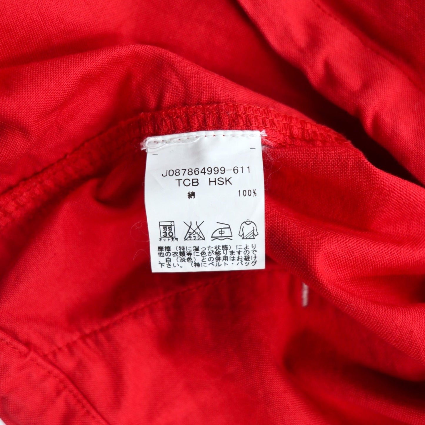 TOMMY アノラックパーカー S レッド コットン ハーフジップ ドローコード カンガルーポケット